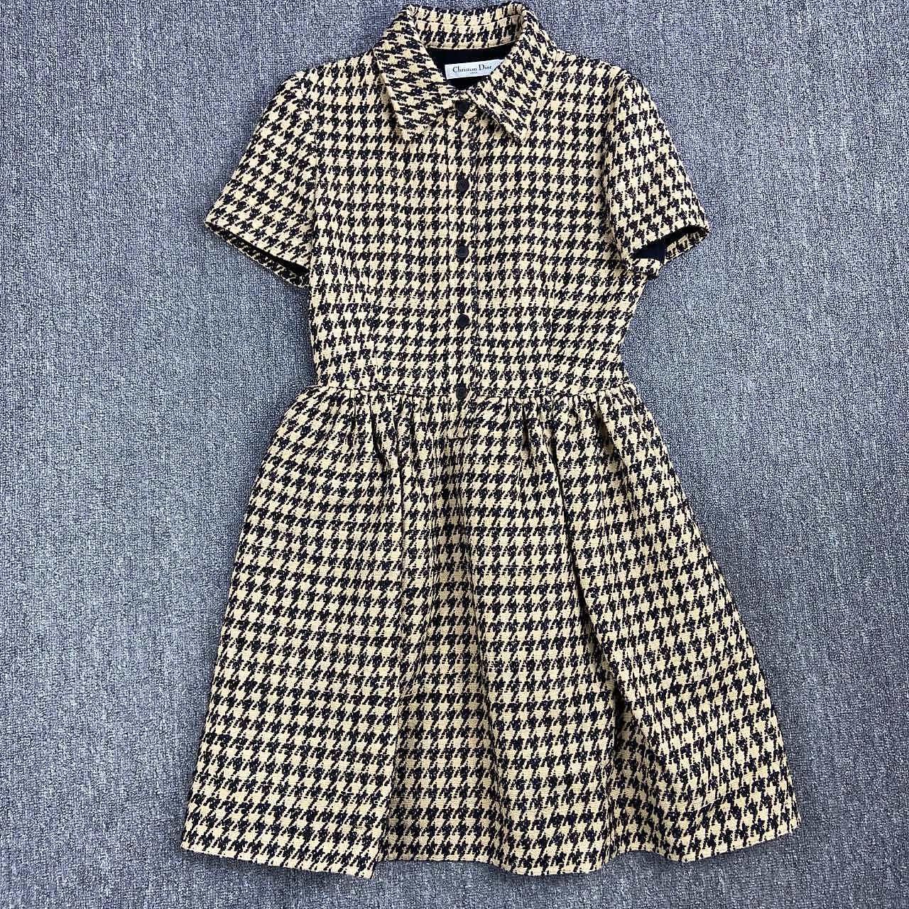 Dior Christian Dior Houndstooth Silk Blend Mini Dress Size 38 Size S / US 4 / IT 40 - 1 Thumbnail