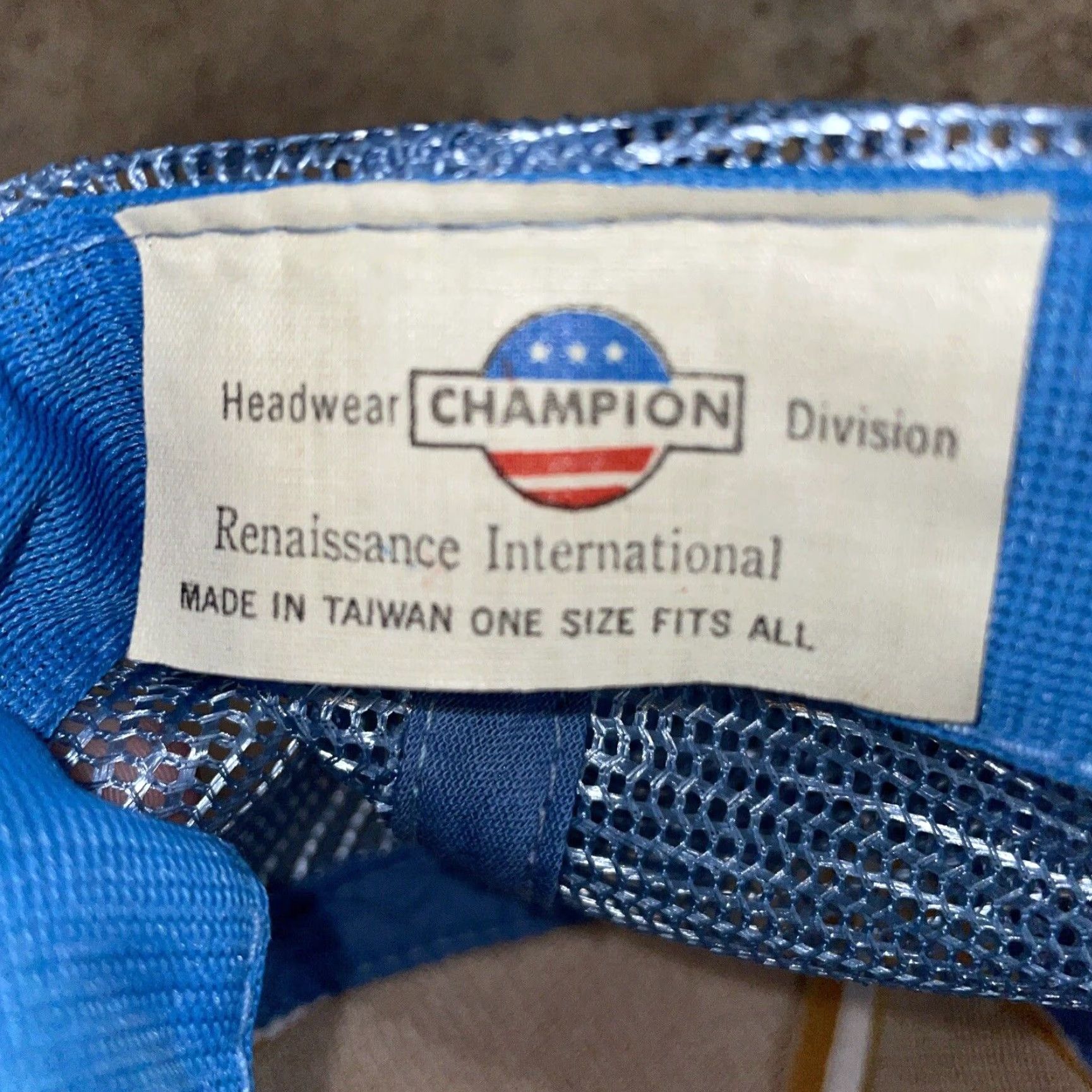 Champion VINTAGE Champion Rainbow Blue Adjustable Snapback Hat Mens Size ONE SIZE - 3 Thumbnail