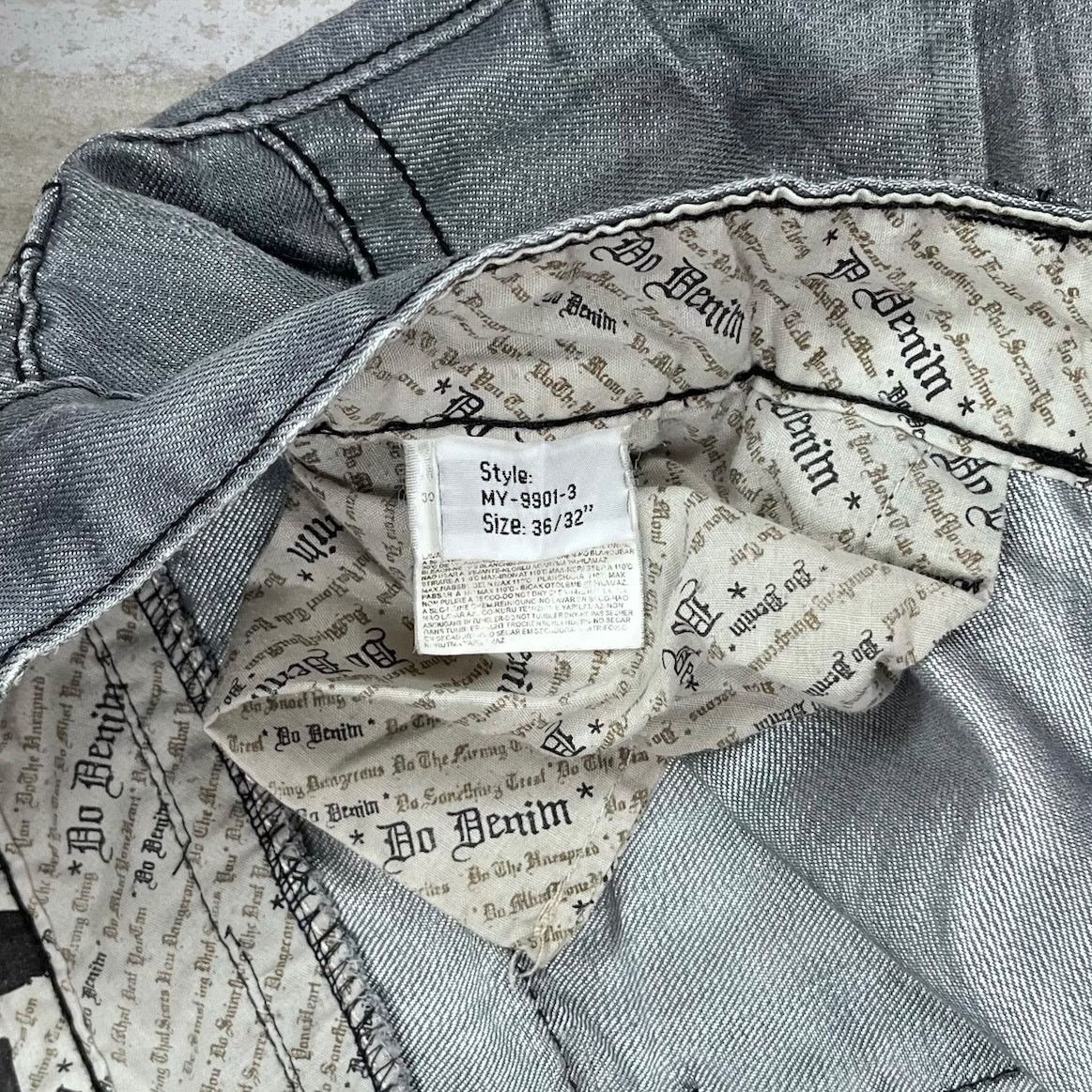 Japanese Brand × Vintage Crazy Vintage Y2K Skater Wide Leg Jean Light Grey Wash Baggy Size US 36 / EU 52 - 5 Thumbnail