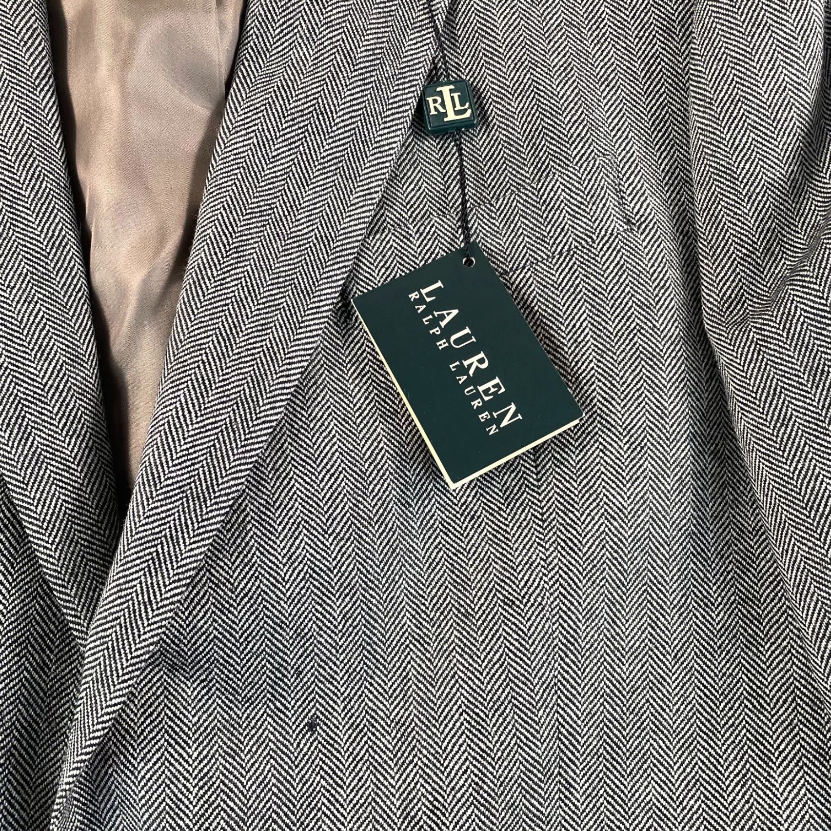 Ralph Lauren Lauren Ralph Lauren Blazer Jacket Men 46R Black White Herringbone Wool NWT Size 46R - 3 Thumbnail