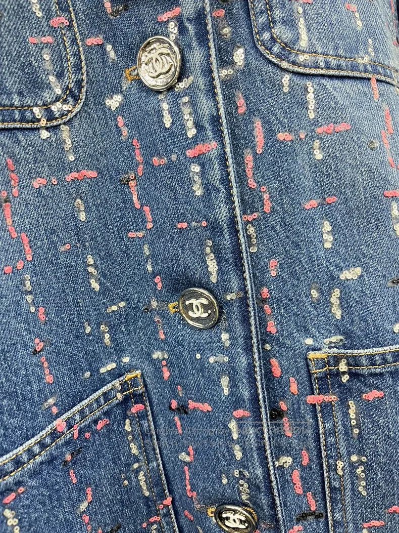 Chanel Chanel 23A colourful sequin denim jacket Size XXS / US 00 / IT 34 - 2 Thumbnail