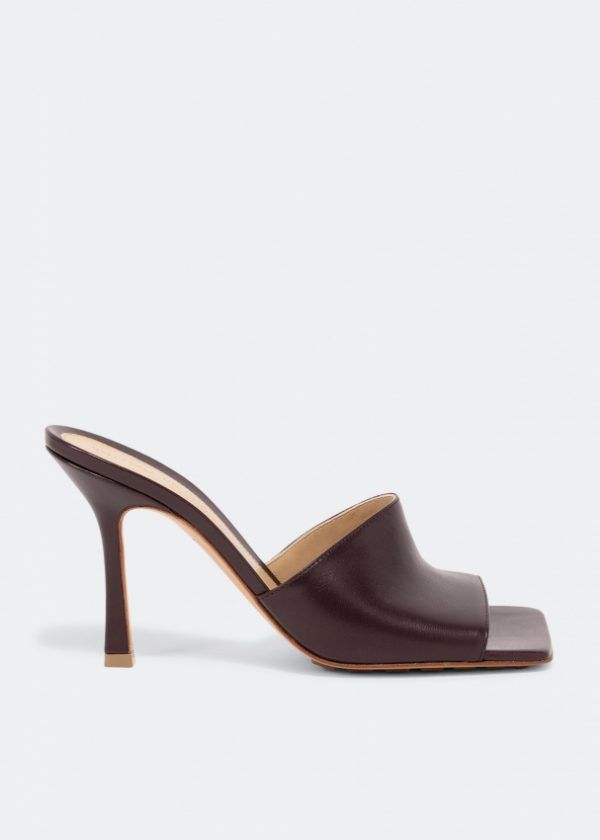 Bottega Veneta o1n1vont1124 Pelle Sandals Mules in Chocolate Brown Size US 9.5 / IT 39.5 - 1 Thumbnail