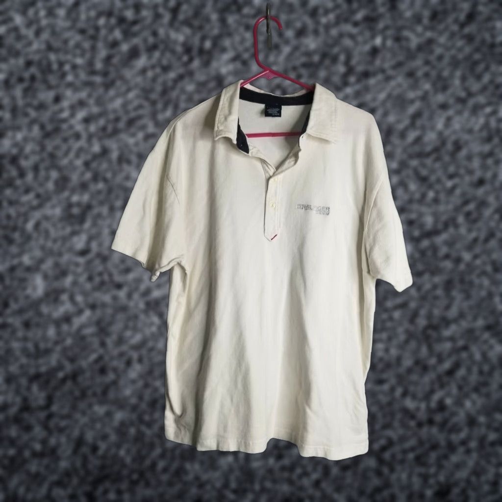Tommy Hilfiger VINTAGE Tommy Hilfiger Polo Shirt Collared Spell-Out Mens XL Beige Cotton Shirt Polo Spell-Out Tommy Jeans Hilfiger 90s Vintage Men’s Clothing Size US XL / EU 56 / 4 - 1 Thumbnail