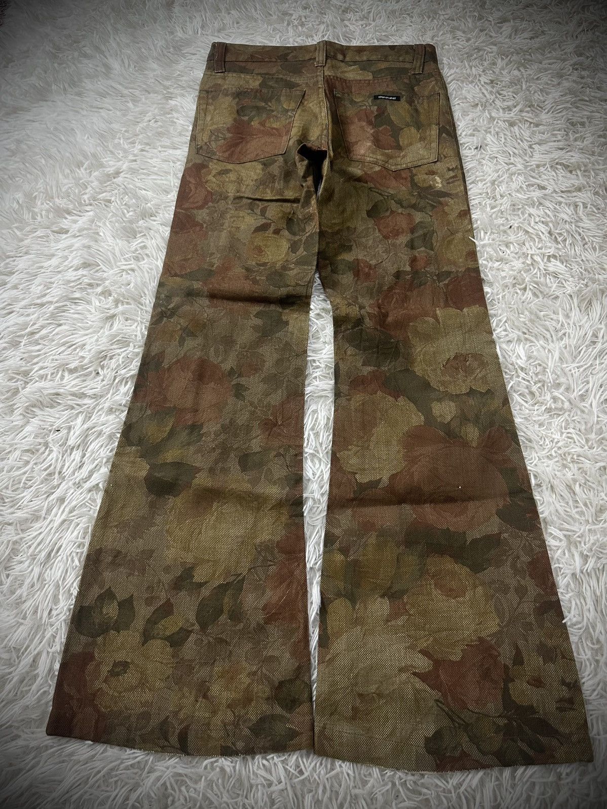 Tornado Mart Tornado Mart Floral Flared Pants Textured Brown Jacquard Size US 29 - 5 Thumbnail
