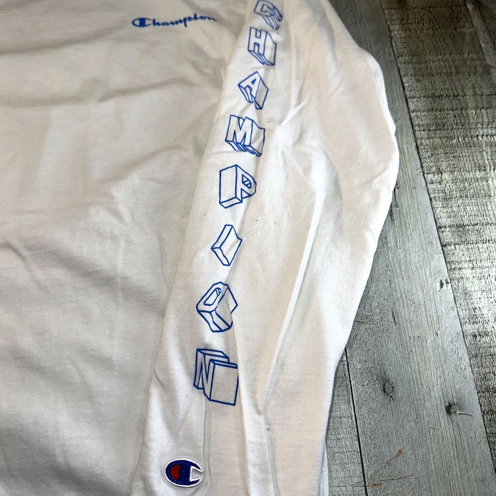 Champion VINTAGE? Men’s Champion Long Sleeve TShirt Shirt Mens White S Small White Champion logo Size US S / EU 44-46 / 1 - 2 Thumbnail