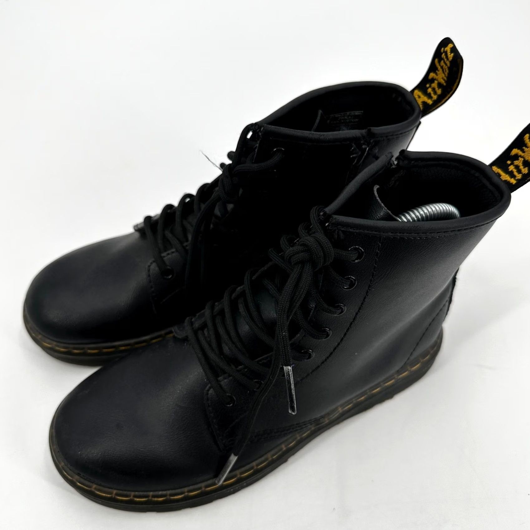 Dr. Martens VINTAGE Dr. Martens Newton Black Leather Side Zip Combat Boots Men 4 Women 5 Moto Grunge Size US 5 / IT 35 - 2 Thumbnail
