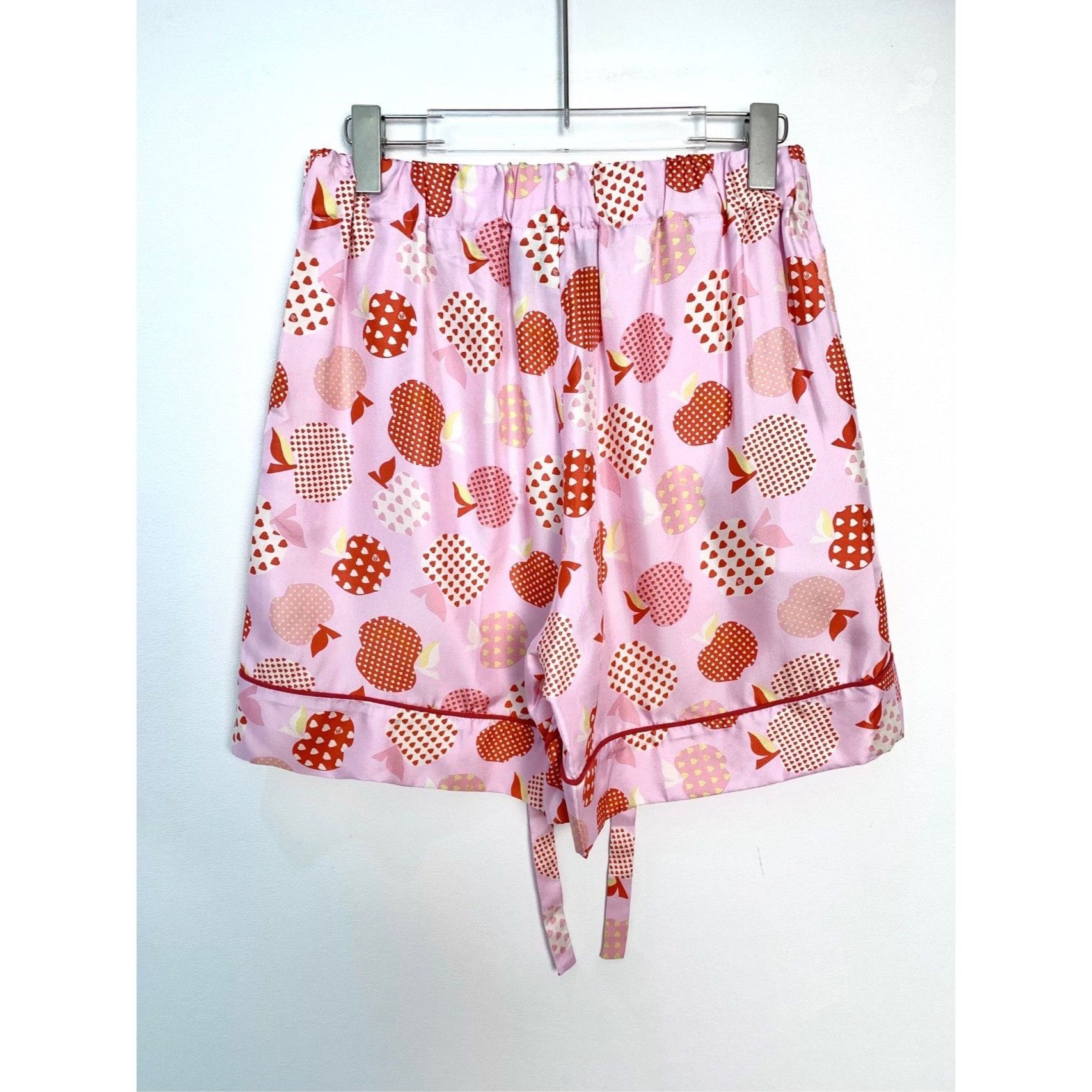 Gucci Gucci Pink Apple Print Silk Shorts W/ Embroidered Logo & Dra Size 40" / US 18 - 7 Thumbnail