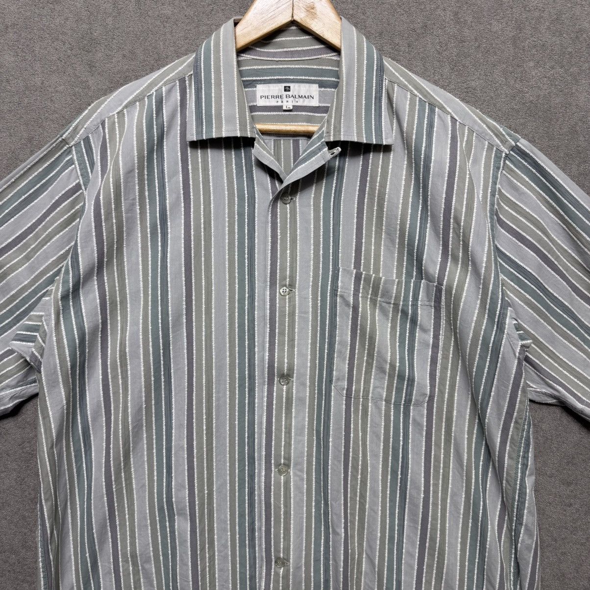 Balmain Pierre Balmain Open Collar Relaxed Fit Multicolor Striped Size US L / EU 52-54 / 3 - 2 Thumbnail