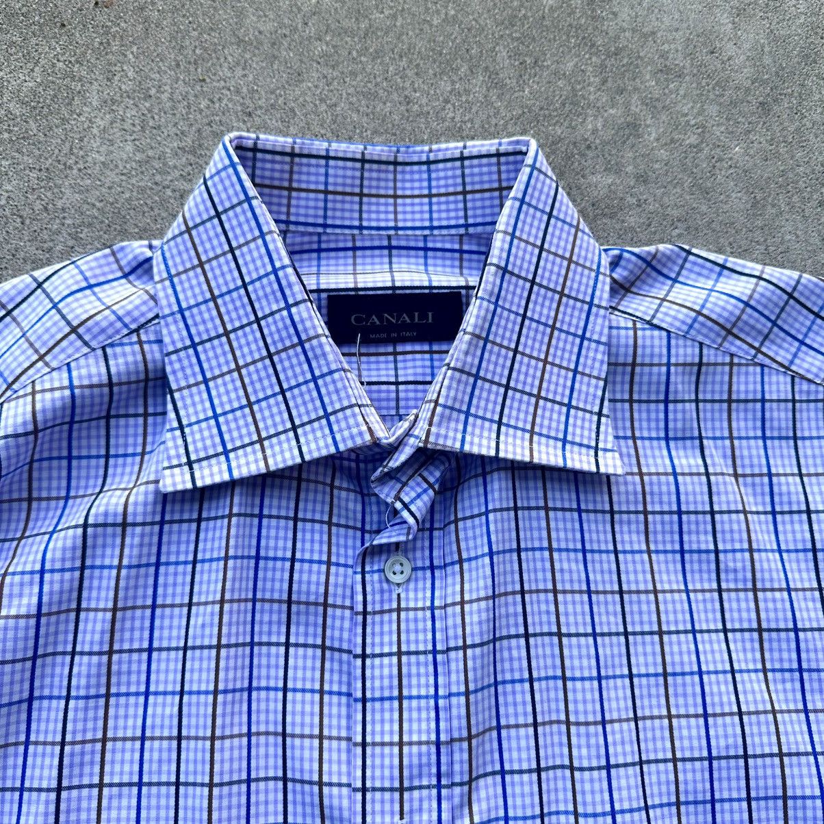 Canali Canali Dress Shirt Men Size 16 41 Purple Check Made In Italy Size US XL / EU 56 / 4 - 2 Thumbnail