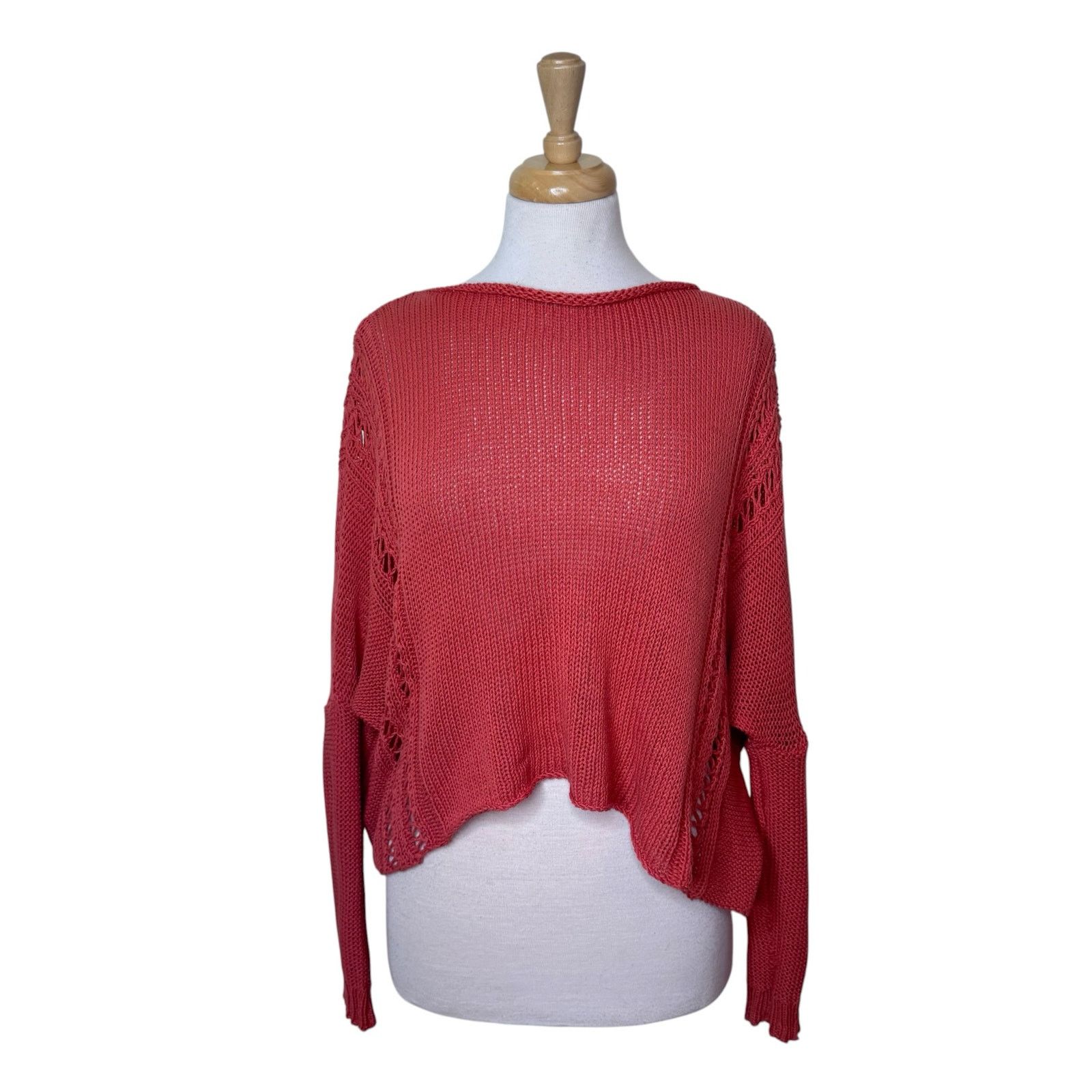 Other WOODEN SHIPS Boat Neck Open Knit Sweater Coral Orange Size S / US 4 / IT 40 - 1 Thumbnail