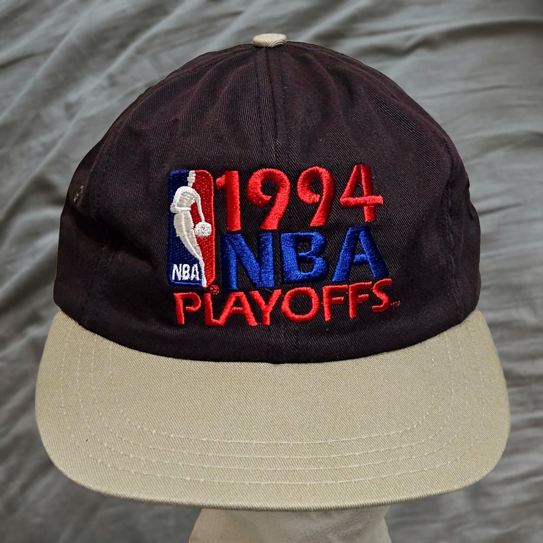 NBA VINTAGE Black 1994 NBA Playoffs Hat Miami Heat Elastic Back AJD Mens Size ONE SIZE - 1 Thumbnail