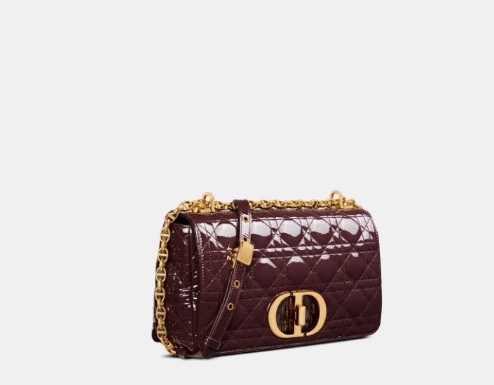 Dior o1w1db10425 M9242UV Size: OS / Medium Caro Bag in Plum Size ONE SIZE - 1 Thumbnail