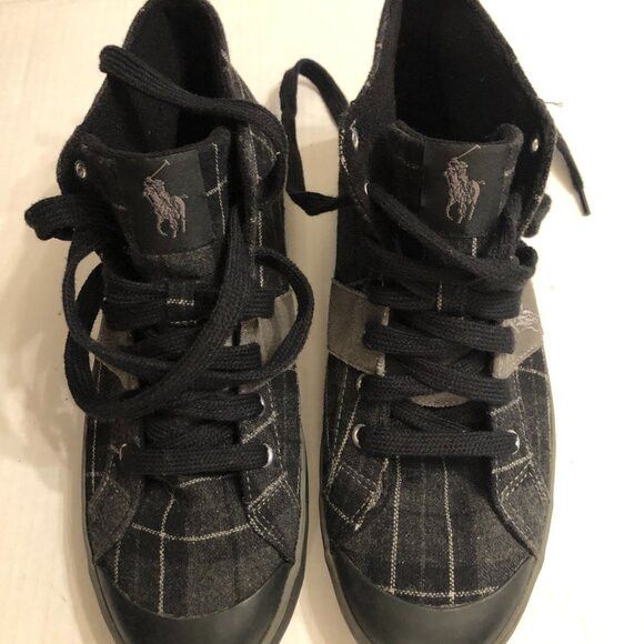 Polo Ralph Lauren POLO RALPH LAUREN MEN'S BLACK HIGH TOP SNEAKERS SIZE: 9.5D Size US 9.5 / EU 42-43 - 2 Thumbnail