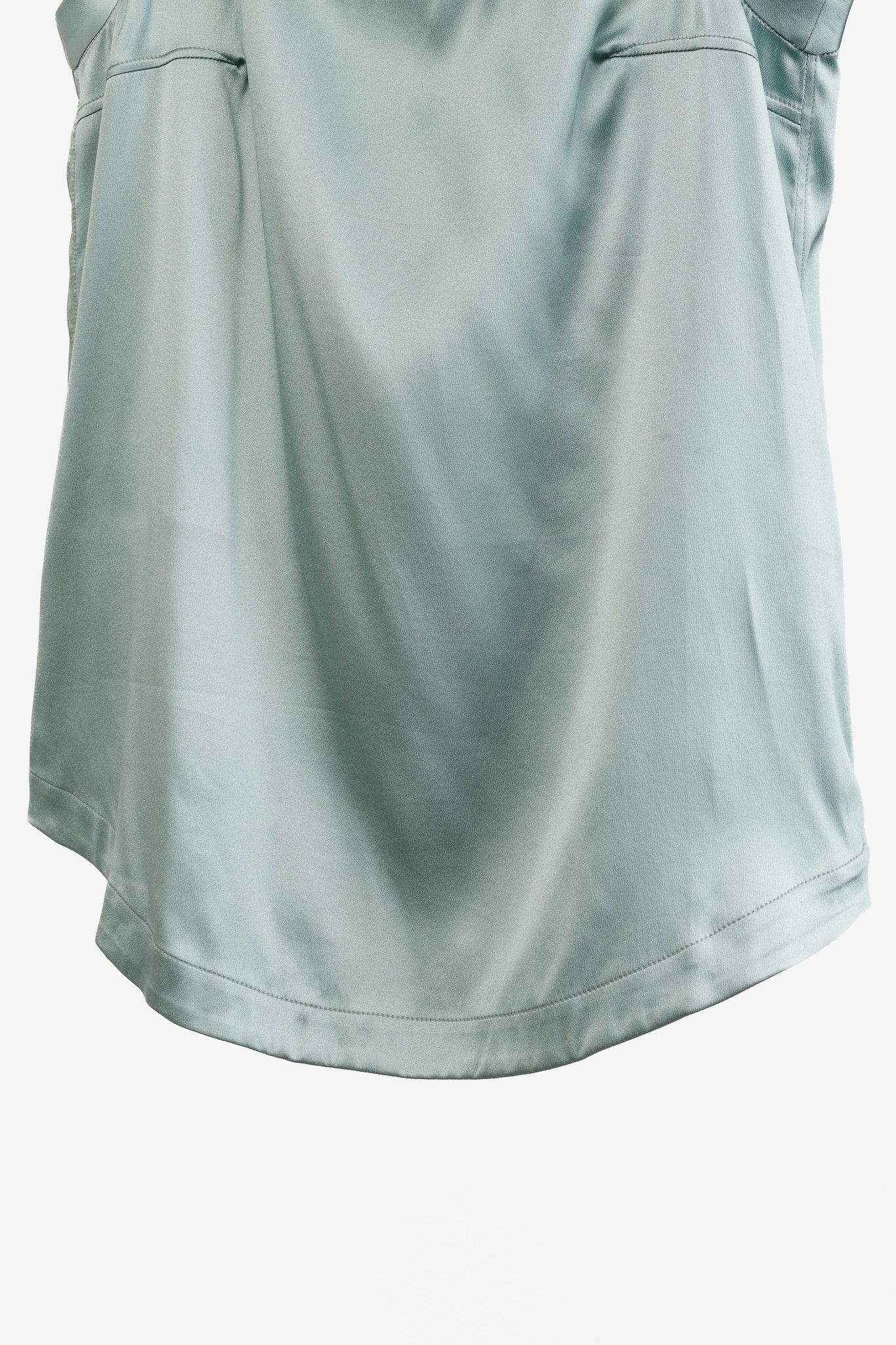 Brunello Cucinelli Brunello Cucinelli Mint Stretch Silk Satin Sleeveless Top Size S / US 4 / IT 40 - 6 Thumbnail