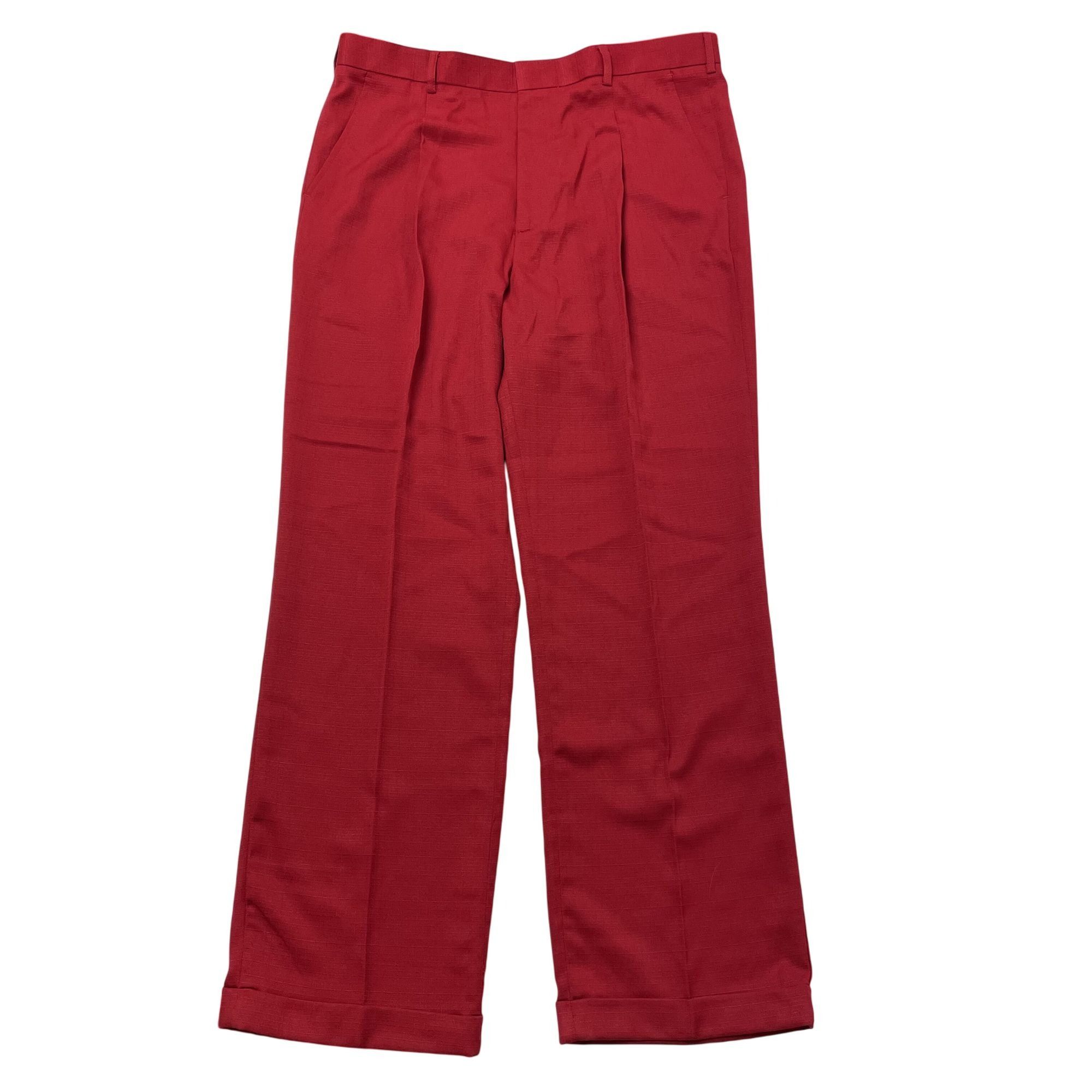 Other Vtg Montique SHINY RED TEXTURED Christmas Dress Pants Size US 38 / EU 54 - 2 Thumbnail