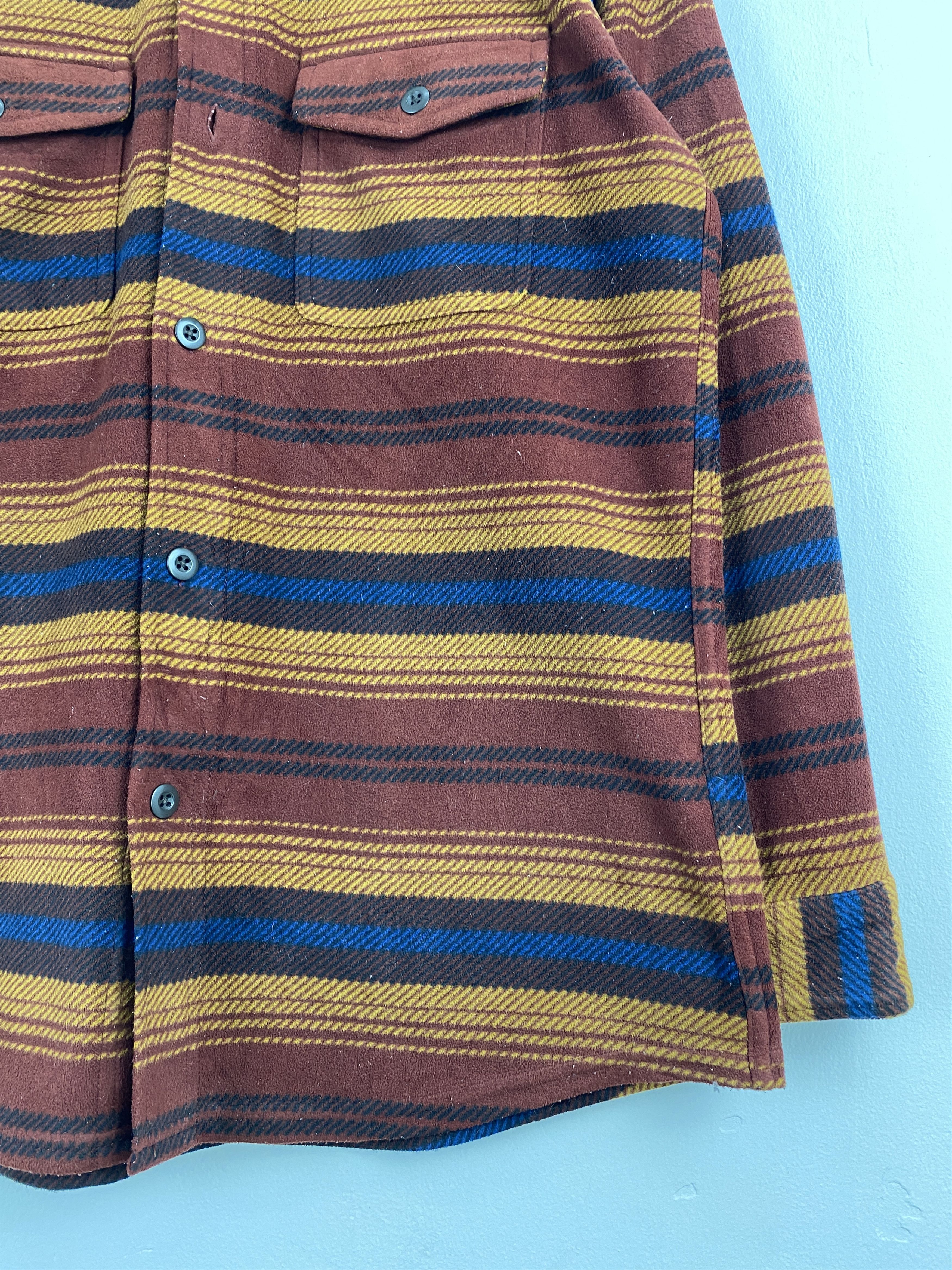Uniqlo Uniqlo Flannel Double Pocket Striped Fleece JA0131 Size US XL / EU 56 / 4 - 8 Thumbnail