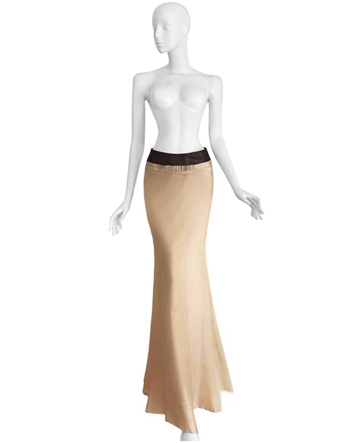 Roberto Cavalli Runway Roberto Cavalli silk skirt with leather waistband Size 27" / US 4 / IT 40 - 1 Thumbnail