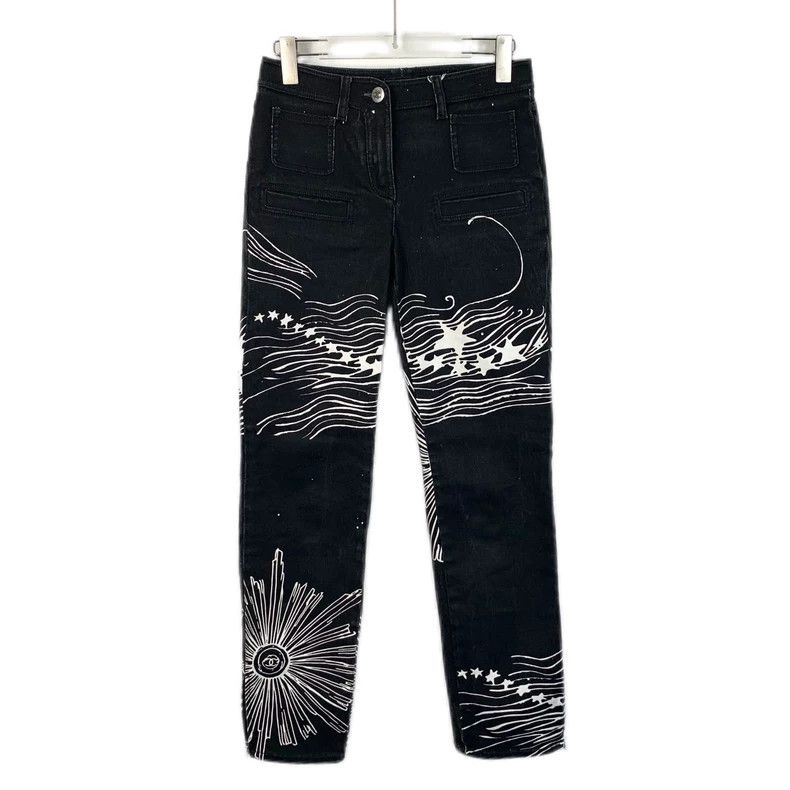 Chanel Chanel22 styles early spring vacation series black graffiti Size 36" / US 14 / IT 50 - 1 Thumbnail