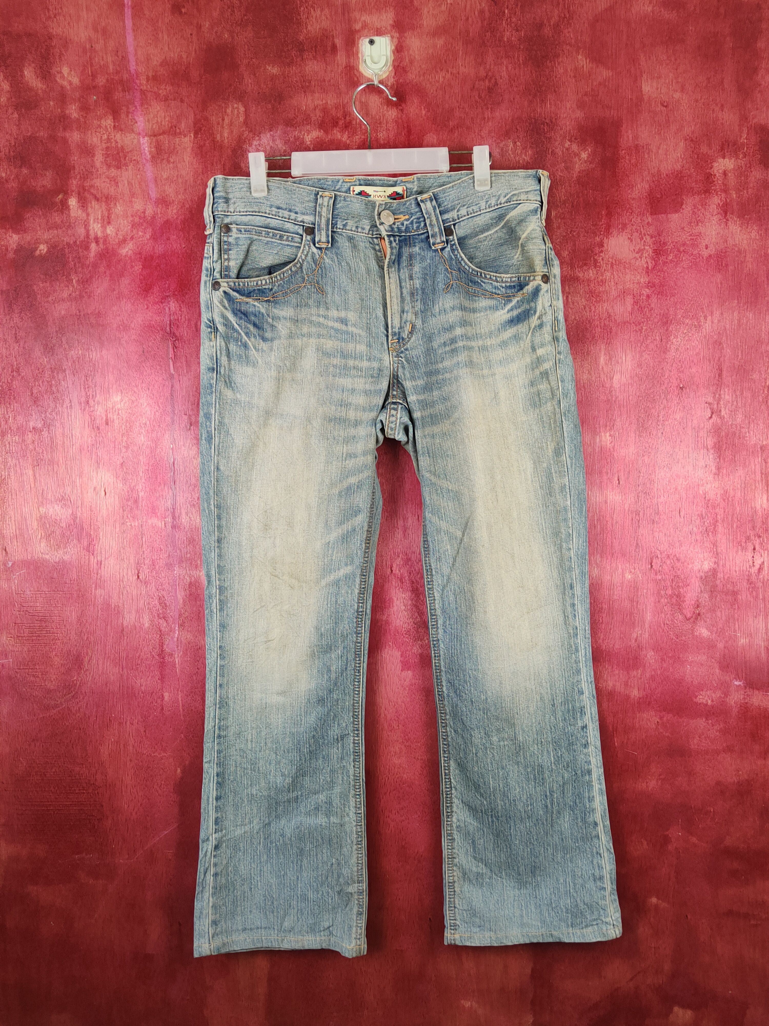 Edwin Edwin Blue Faded Distressed Ripped Jeans #S1768 Size US 32 / EU 48 - 1 Thumbnail