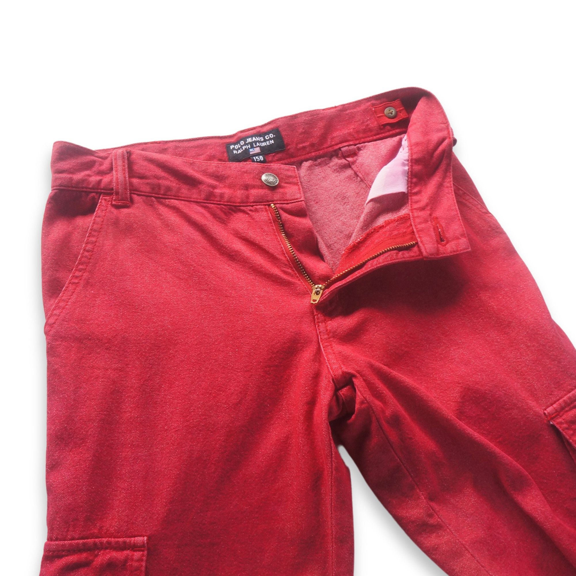 Polo Ralph Lauren Polo Jeans Ralph Lauren Red Flare Cargo Pants Size 26" / US 2 / IT 38 - 4 Thumbnail