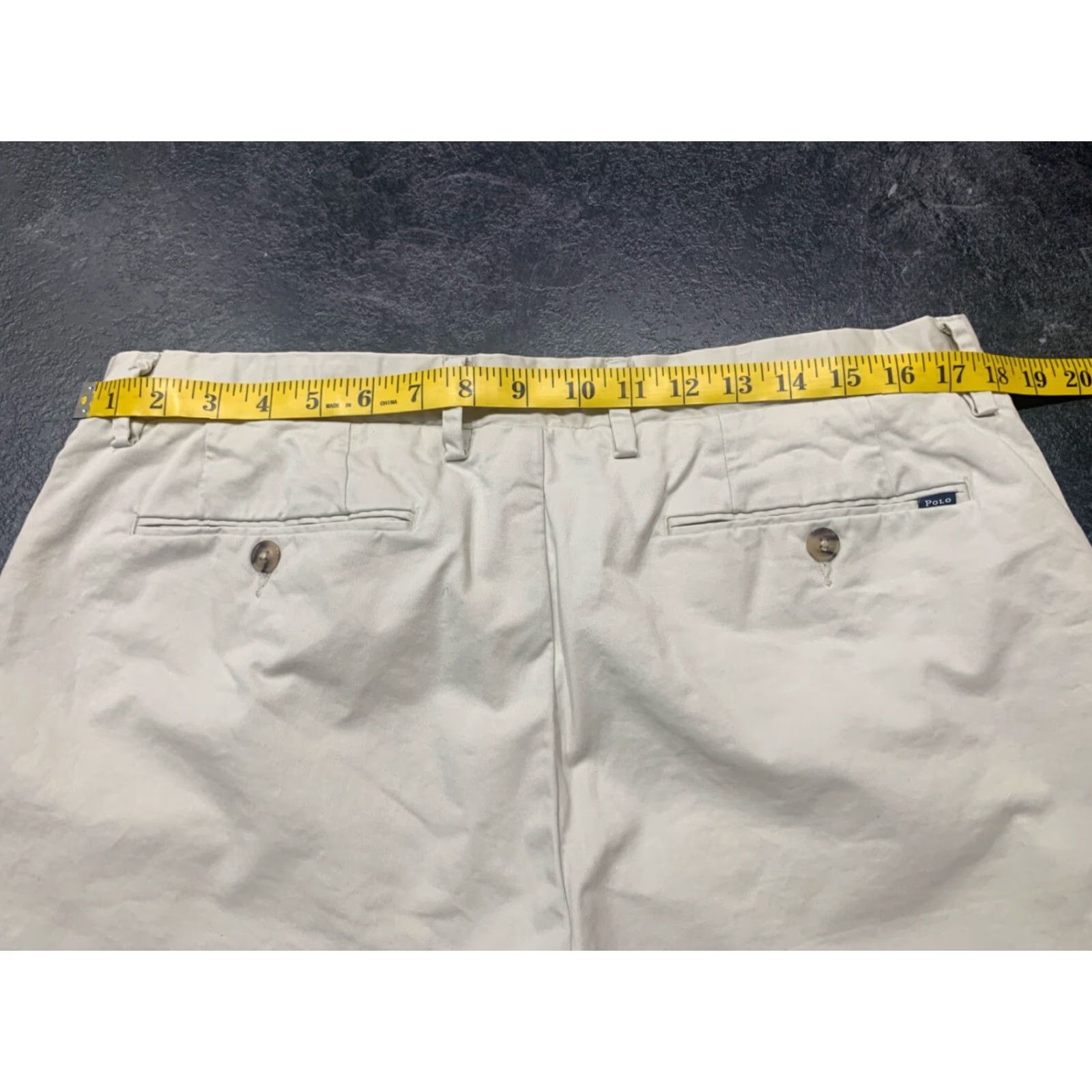 Polo Ralph Lauren VINTAGE Polo Ralph Lauren Men's Shorts Chino Flat Front 9" Inseam Regular Fit Cotton Spandex Beige Size 38 Size US M / EU 48-50 / 2 - 4 Thumbnail