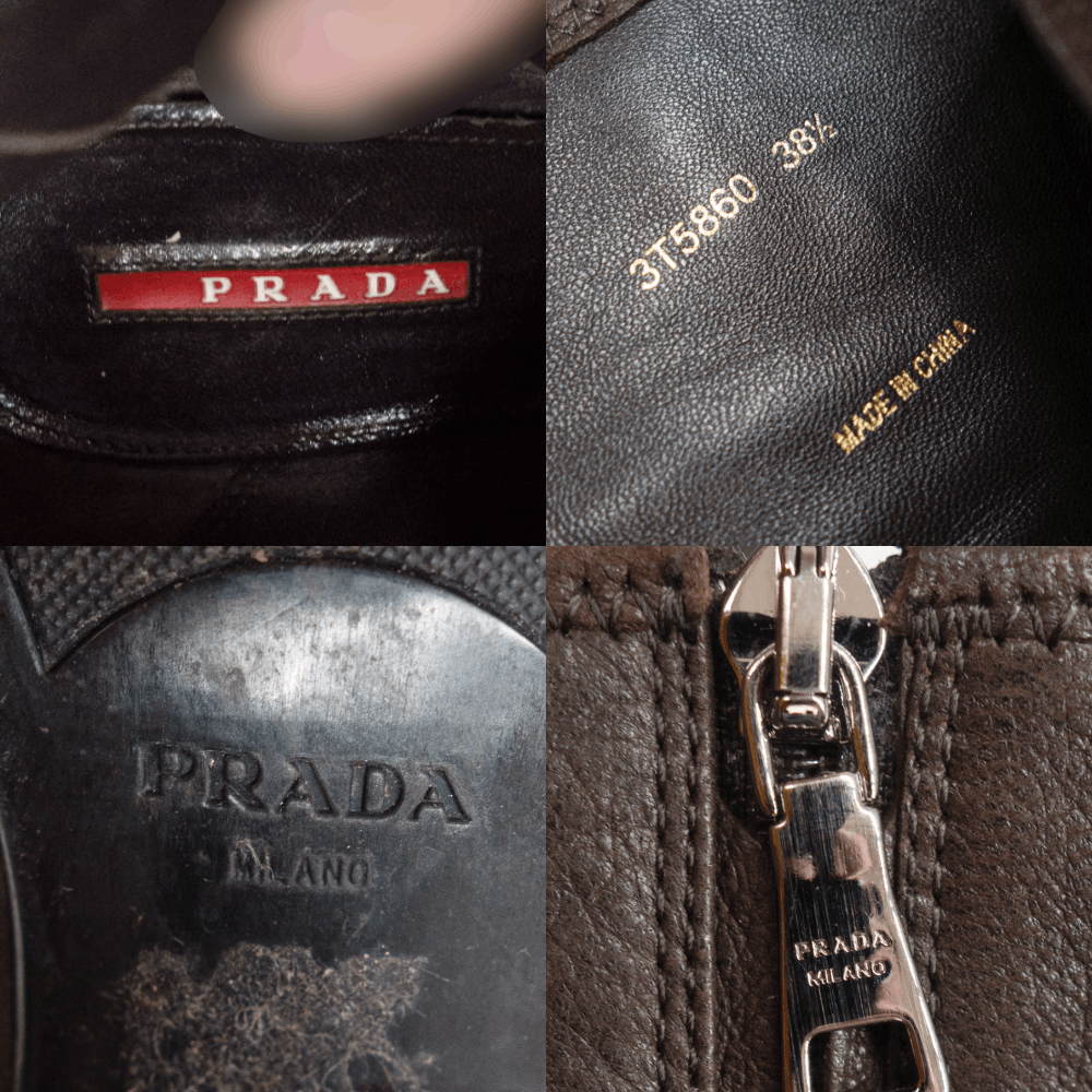 Prada Logo Leather Ankle Toe Boots Size US 8.5 / IT 38.5 - 7 Thumbnail