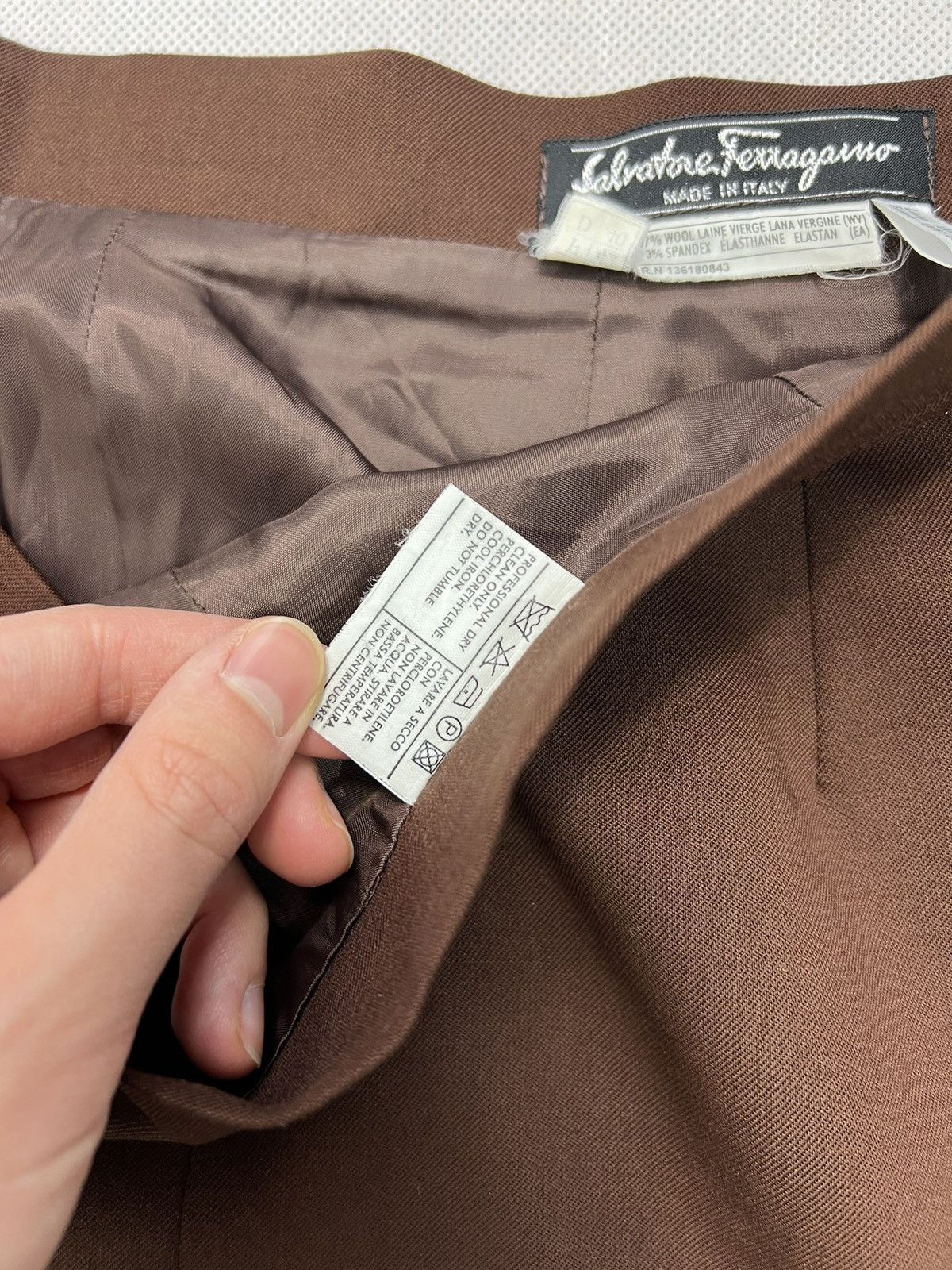 Salvatore Ferragamo × Vintage Skirt Salvatore Ferragamo wool brown vintage Size M / US 6-8 / IT 42-44 - 4 Thumbnail