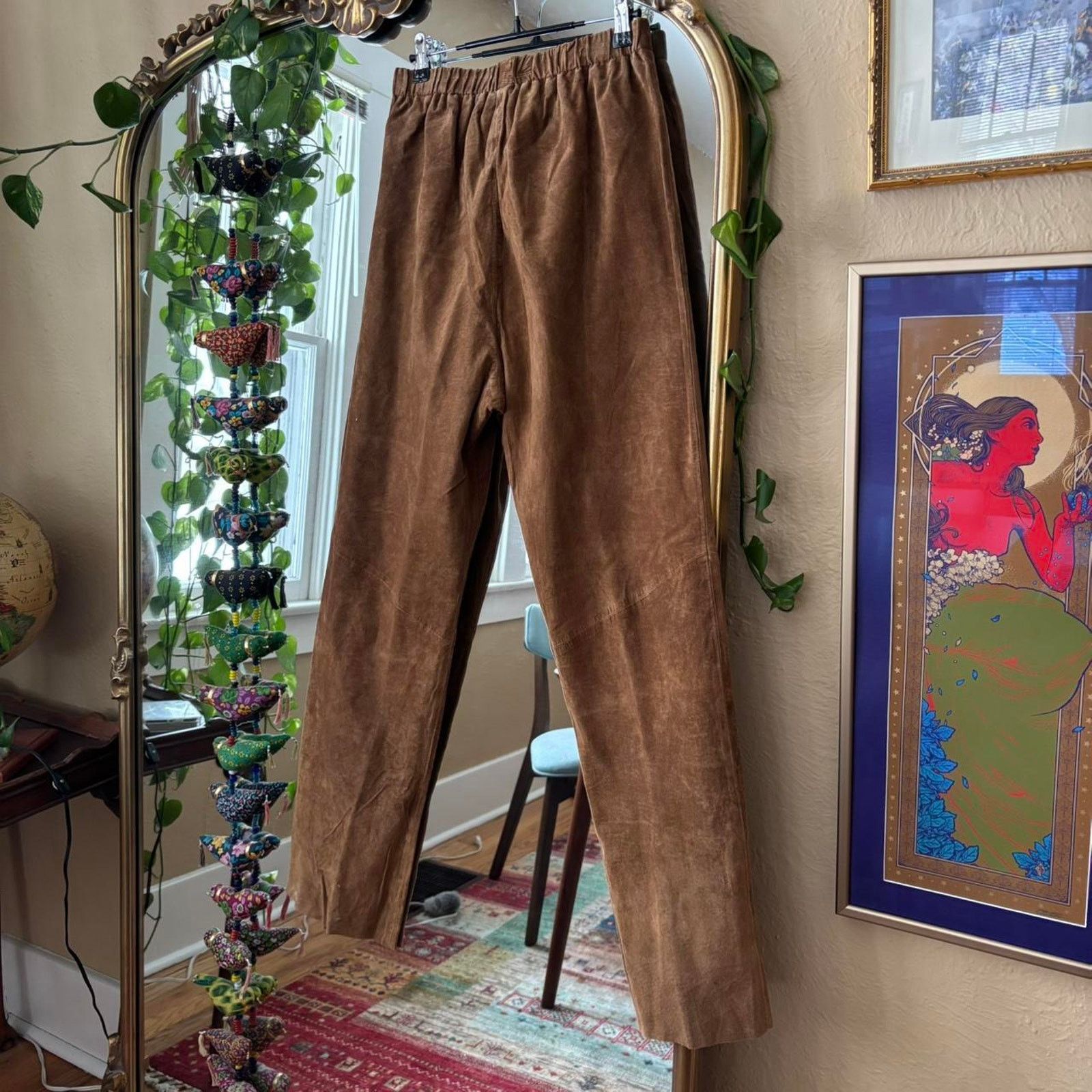 Vintage Vintage NWT Margaret Godfrey Brown Suede Leather Pant Medium Size 26" / US 2 / IT 38 - 7 Thumbnail