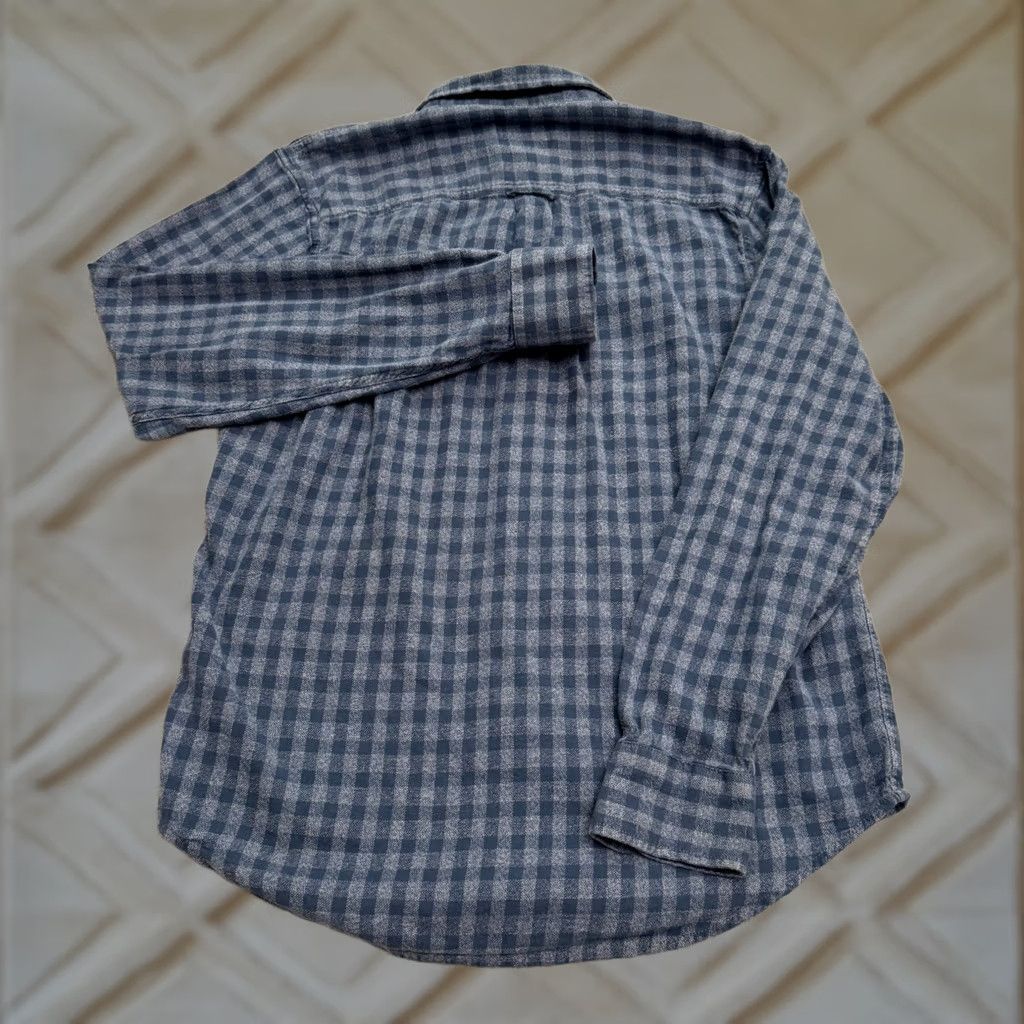 Lucky Brand Lucky Brand Saturday Gingham Button-Down Shirt Mens M Blue Gray Long Sleeve Regular Fit Tailored Casual Plaid 40 in Chest Size US M / EU 48-50 / 2 - 1 Thumbnail