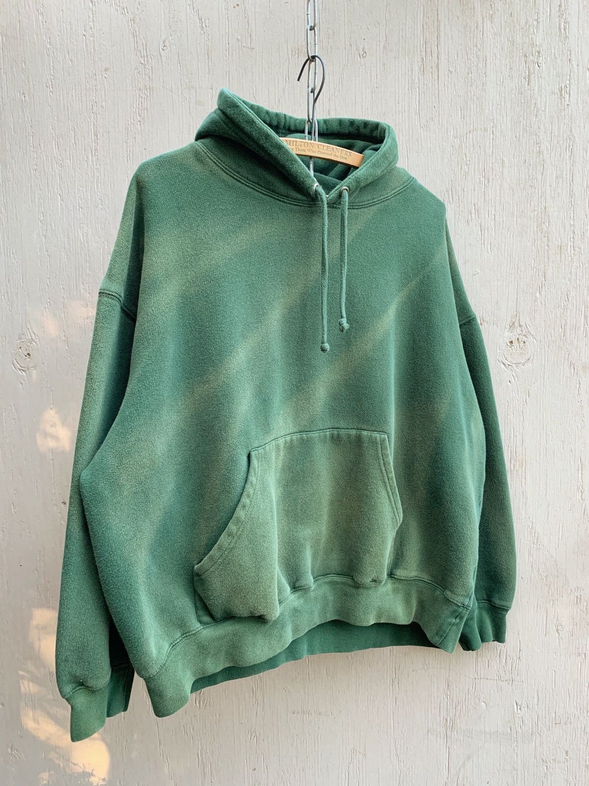 Vintage Sun Faded BOXY Blank Distressed Hoodie Thrashed ERD GRUNGE Size US L / EU 52-54 / 3 - 6 Thumbnail