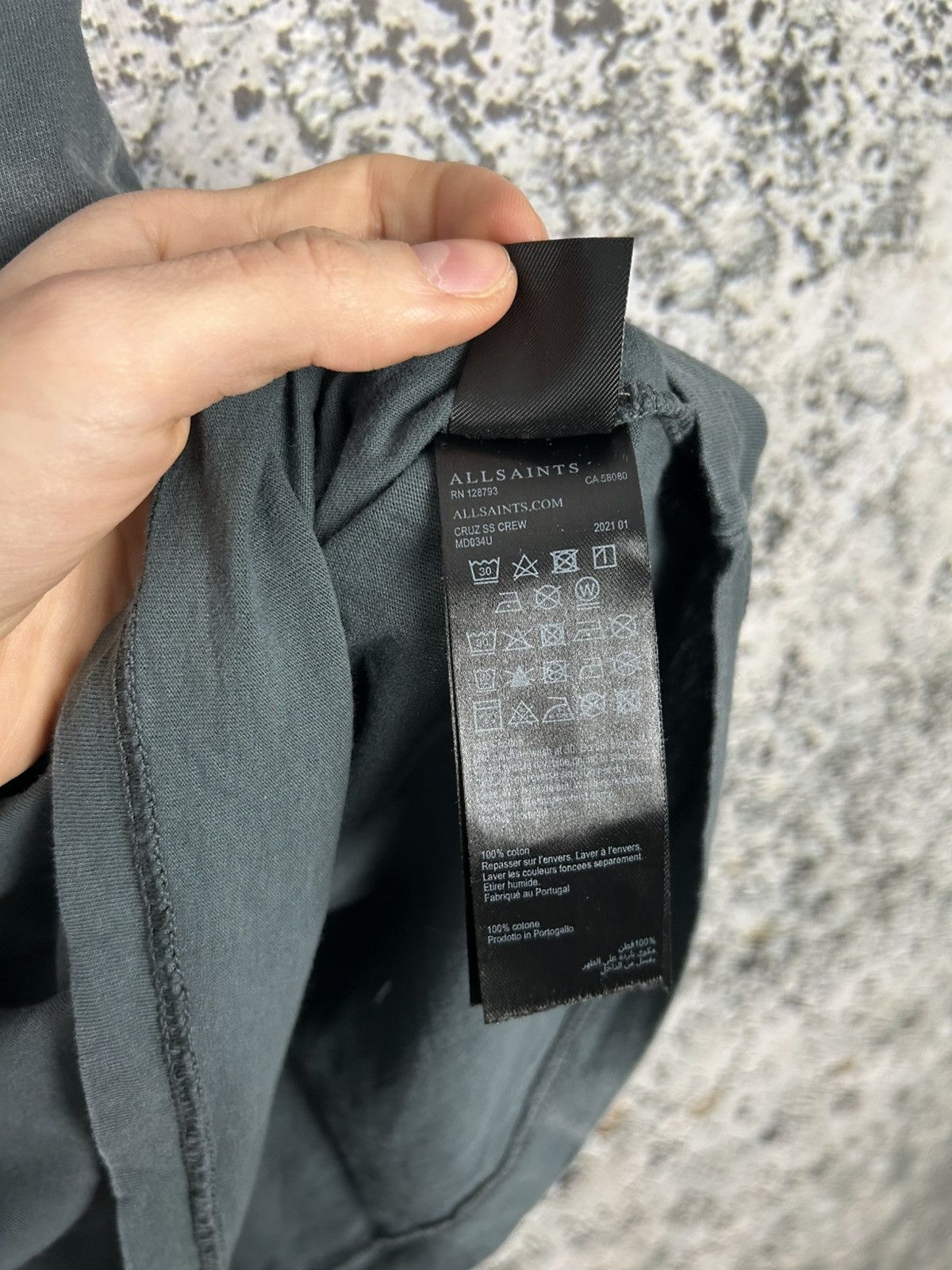 Allsaints Allsaints Streetwear Grey Smoked Tee Graphic Vintage Hype Size US M / EU 48-50 / 2 - 7 Thumbnail