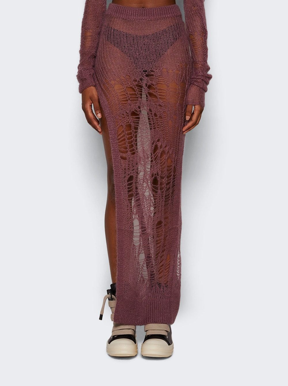 Rick Owens o1y0126 Maxi Skirt in Mauve Size 27" / US 4 / IT 40 - 2 Thumbnail