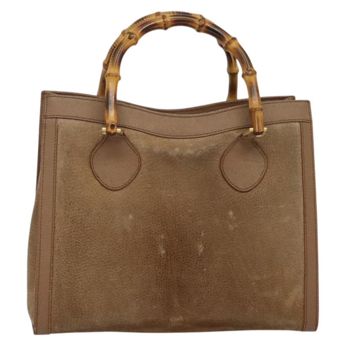 Gucci GUCCI Bamboo Hand Bag Suede Beige Gold 000 2853 0260 0 Size ONE SIZE - 2 Thumbnail