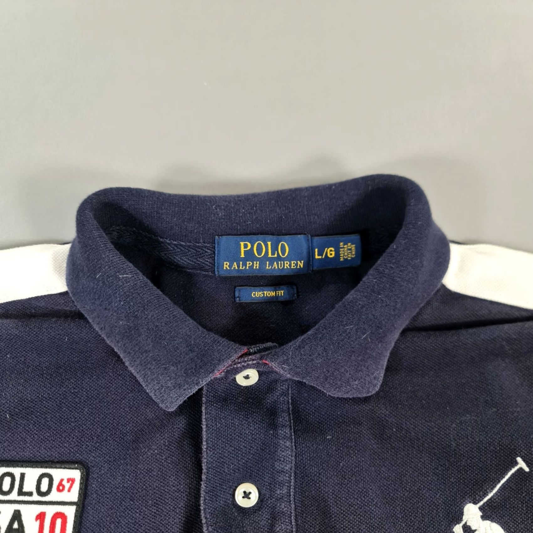 Polo Ralph Lauren Polo Ralph Lauren Mens Polo Shirt Navy Blue Large USA Big Pony Chief Keef Shirt Size US L / EU 52-54 / 3 - 2 Thumbnail