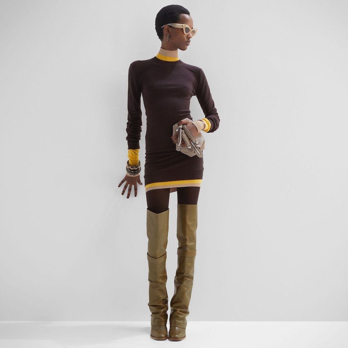 Fendi o1s1wg111225 Dress in Brown Size M / US 6-8 / IT 42-44 - 4 Thumbnail