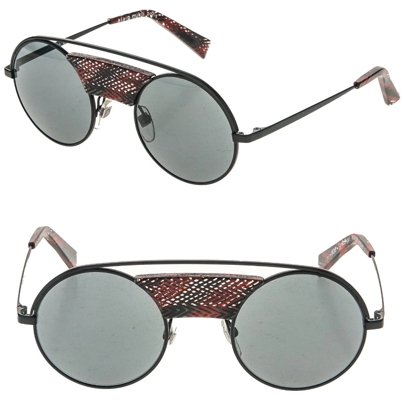 Alain Mikli ALAIN MIKLI Paris A04002 4002 Metal Round Matte Black Red Size ONE SIZE - 1 Thumbnail