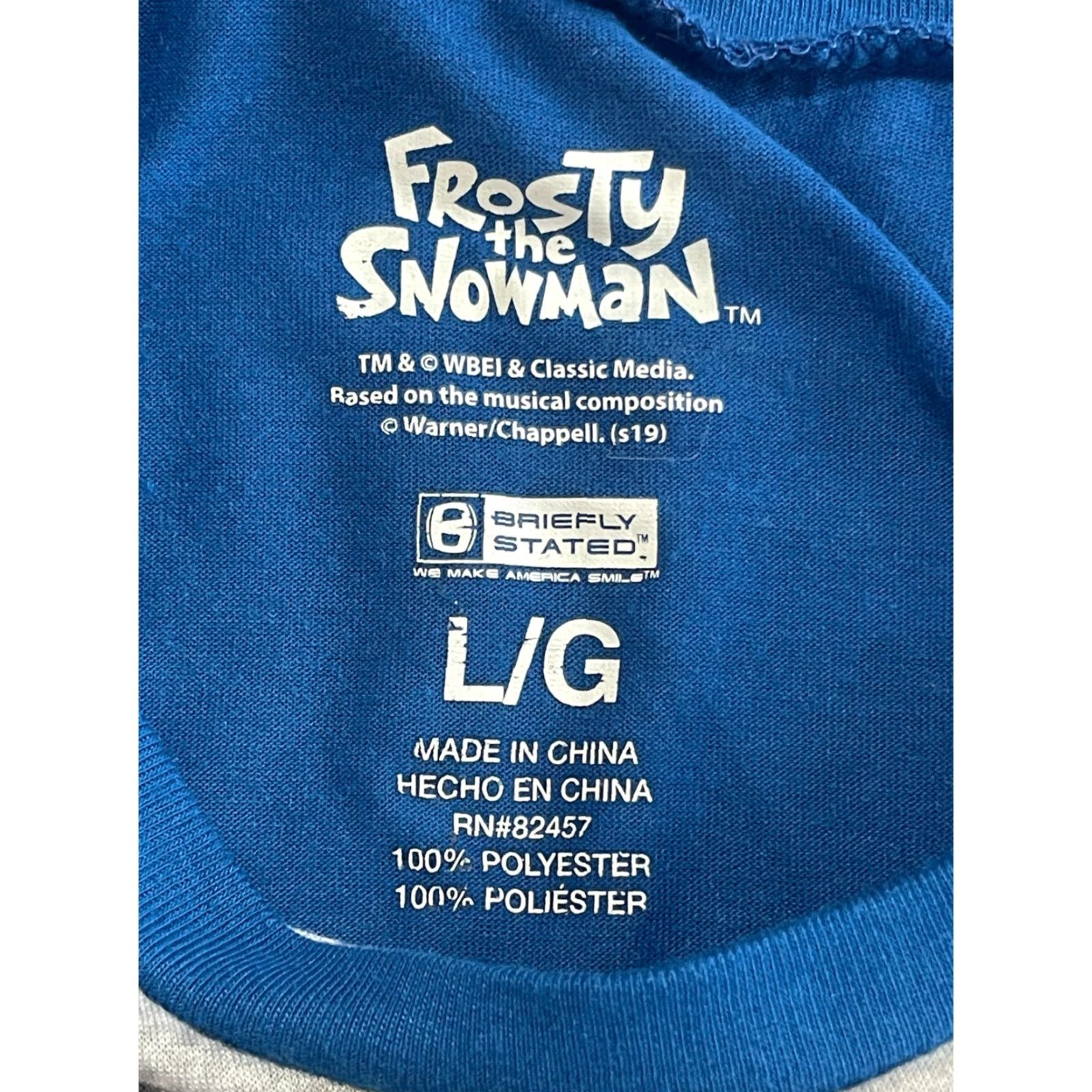 Vintage Frosty the Snowman Shirt Womens Large Blue Gray Long Sleeve Snow Man T-Shirt Christmas Casual Mens? Size L / US 10 / IT 46 - 5 Thumbnail