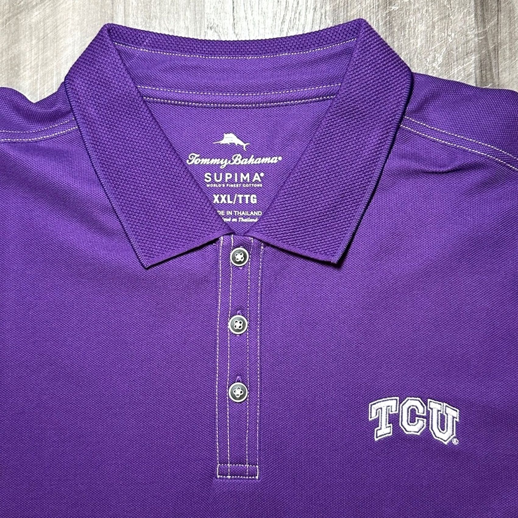 Tommy Bahama TCU Horned Frogs Tommy Bahama The Emfielder Core Knit Polo NWOT 2XL Purple Men Shirt Size US XXL / EU 58 / 5 - 5 Thumbnail