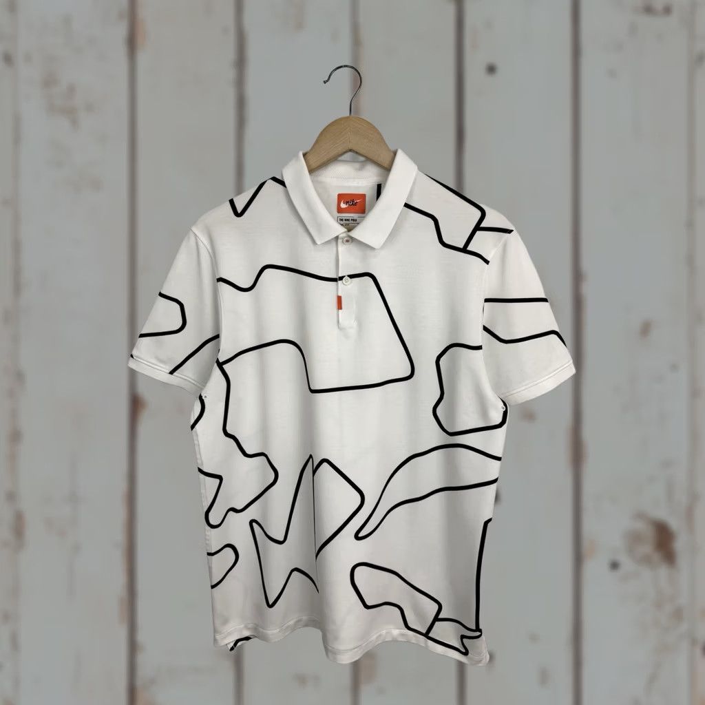 Nike VINTAGE Nike Shirt Mens L White Tennis Abstract Polo Dri FIT Y2K Rare Size Size US L / EU 52-54 / 3 - 1 Thumbnail