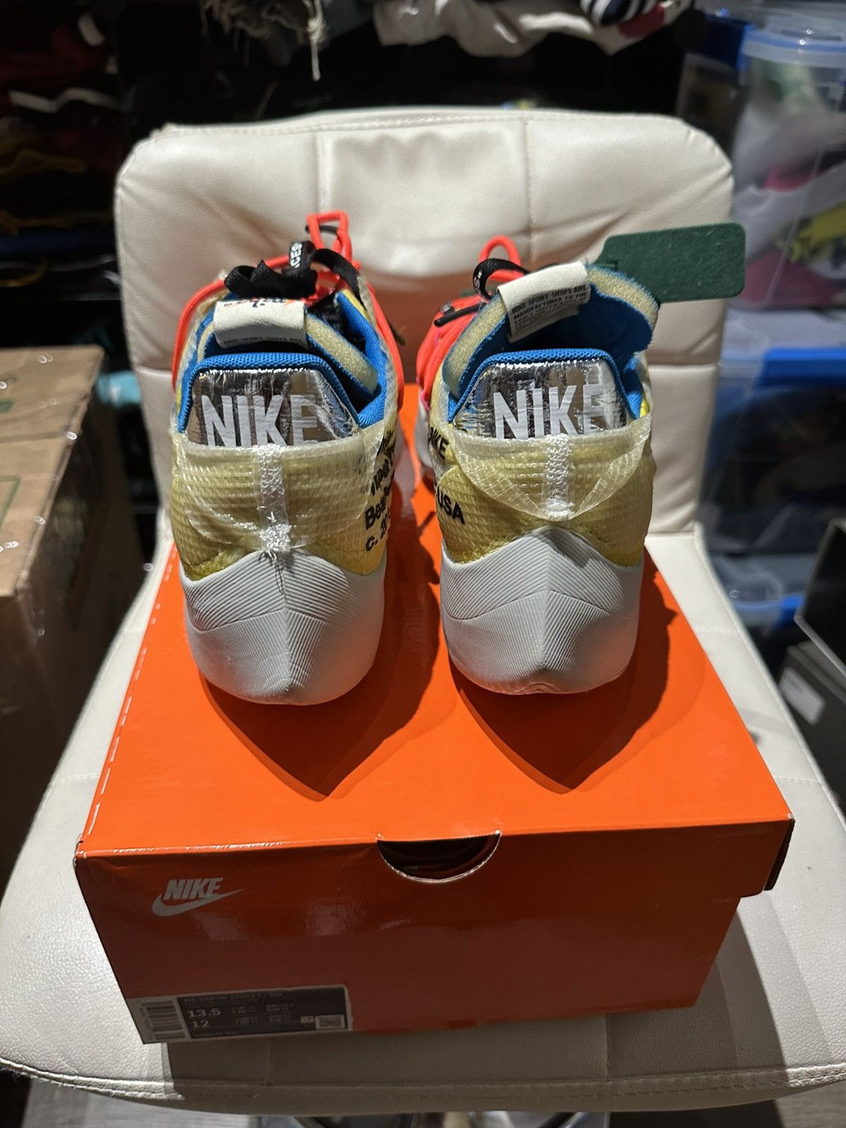 Nike OffWhite Yellow Vapor Street CD8178-700 13.5 WMN 12 men used Size US 12 / EU 45 - 4 Thumbnail