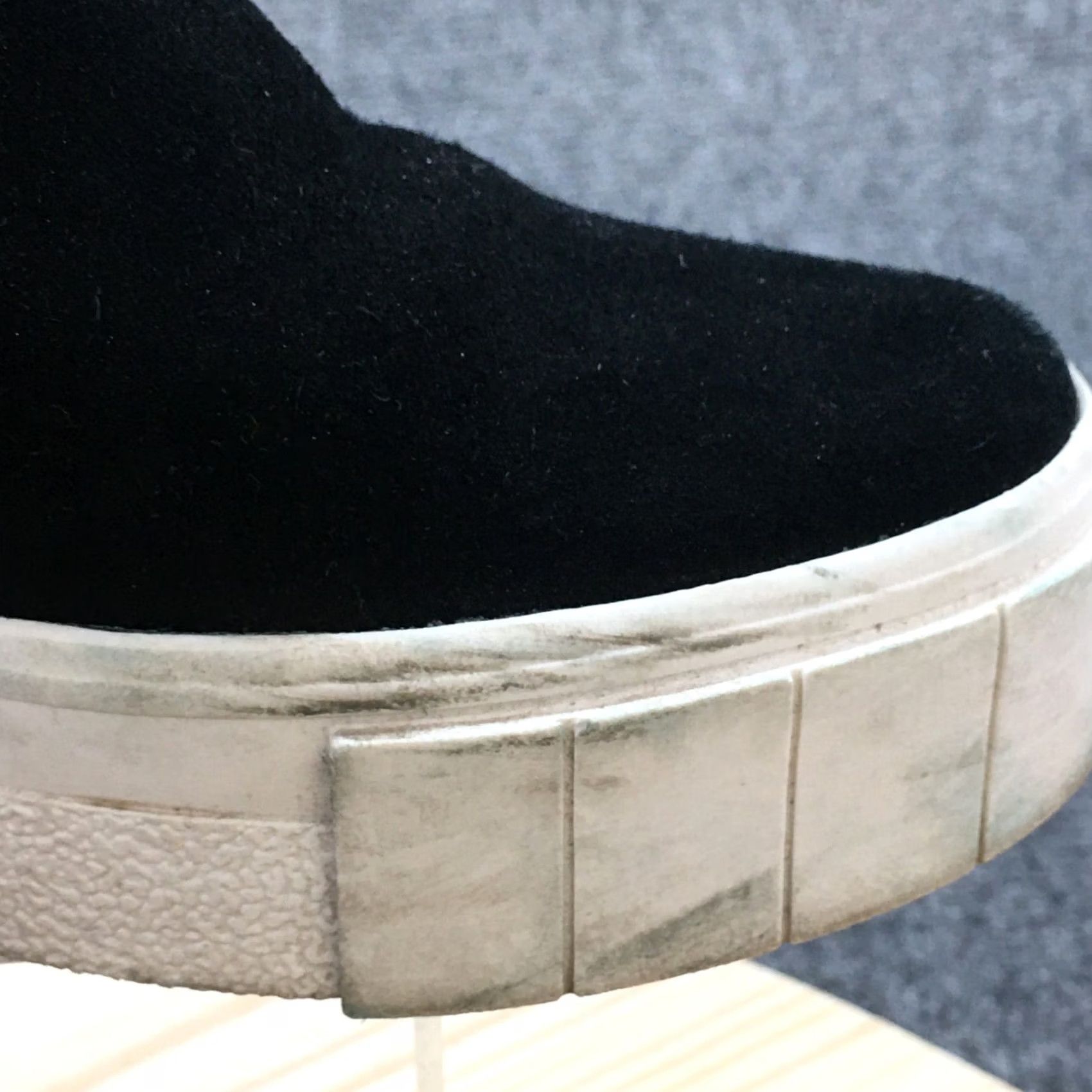 Dolce Vita Dolce Vita Sneaker Womens 7M Black Gray Zanza Slip On Casual Faux Fur Suede - Size 7/4.5 EU Size US 7 / IT 37 - 3 Thumbnail