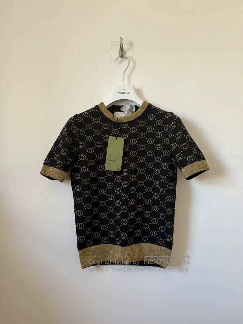 Gucci Gucci Black and gold full print logo short sleeves Size XS / US 0-2 / IT 36-38 - 1 Thumbnail