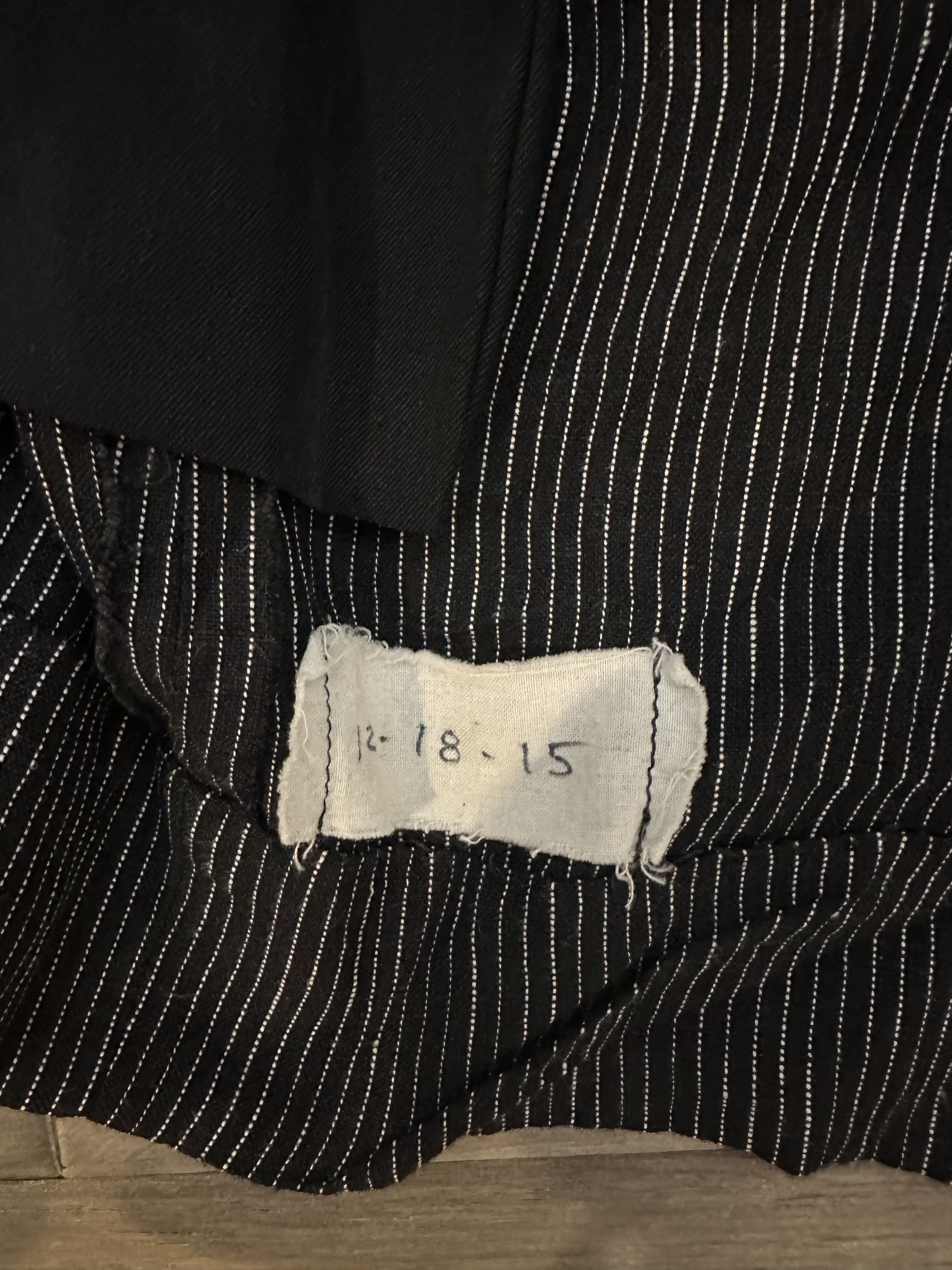 Greg Lauren Black microstripe suspender dickens Size 46R - 5 Thumbnail