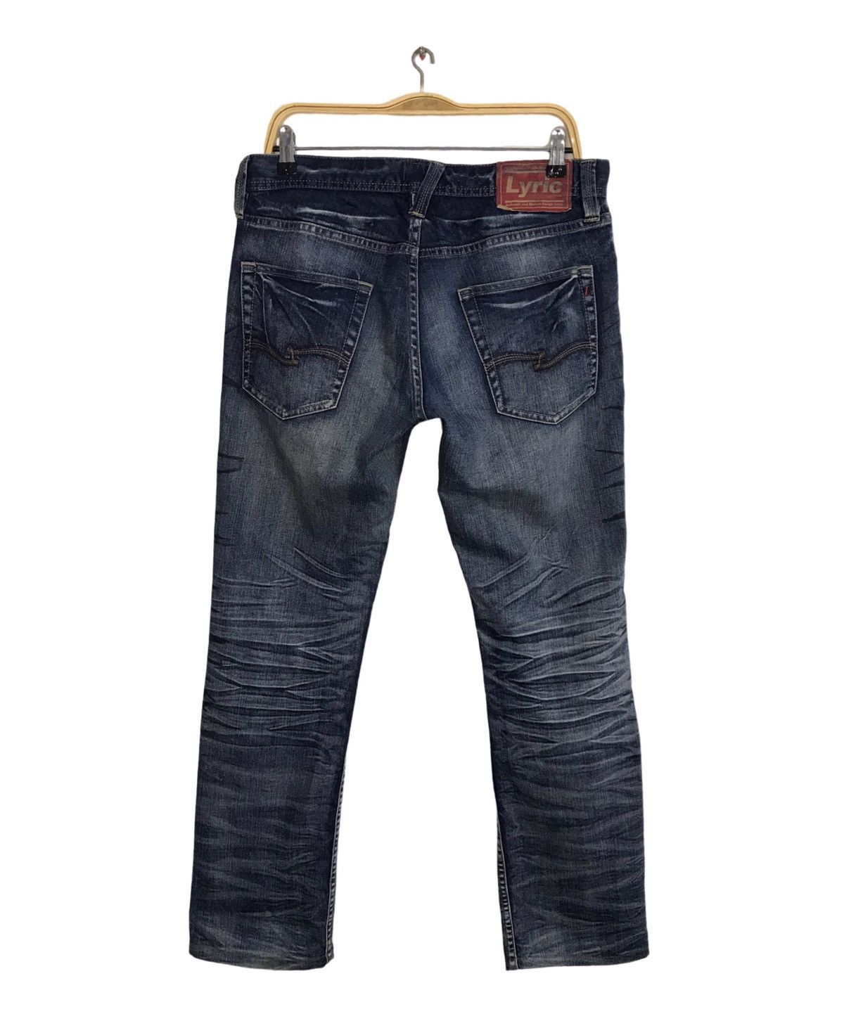 Japanese Brand Hype 90s Lyric Whisker Indigo Denim Straight Cut Size US 33 - 2 Thumbnail