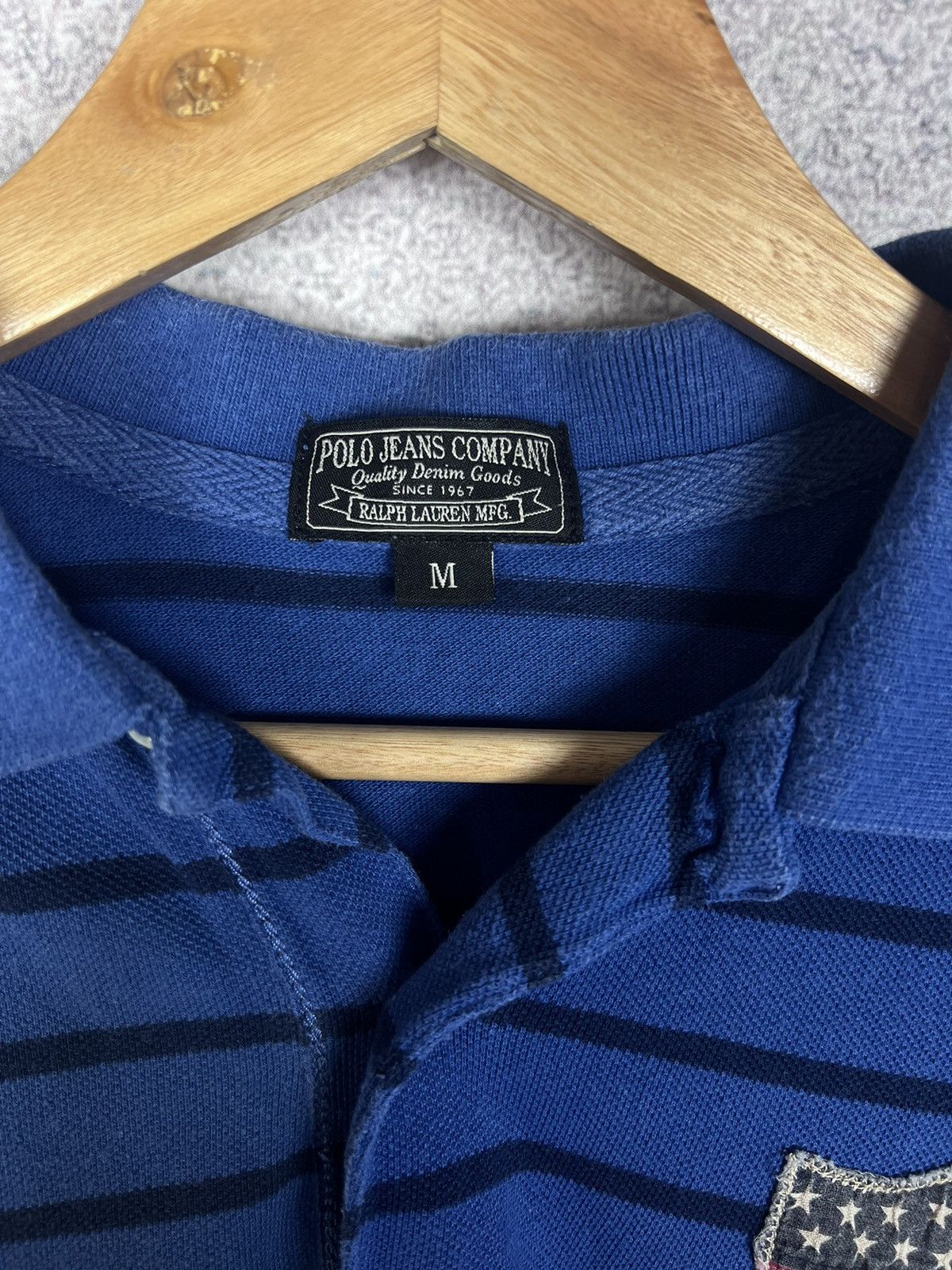 Vintage Vintage Polo Ralph Lauren Jeans Company Stripe Polo Shirt Size US M / EU 48-50 / 2 - 3 Thumbnail