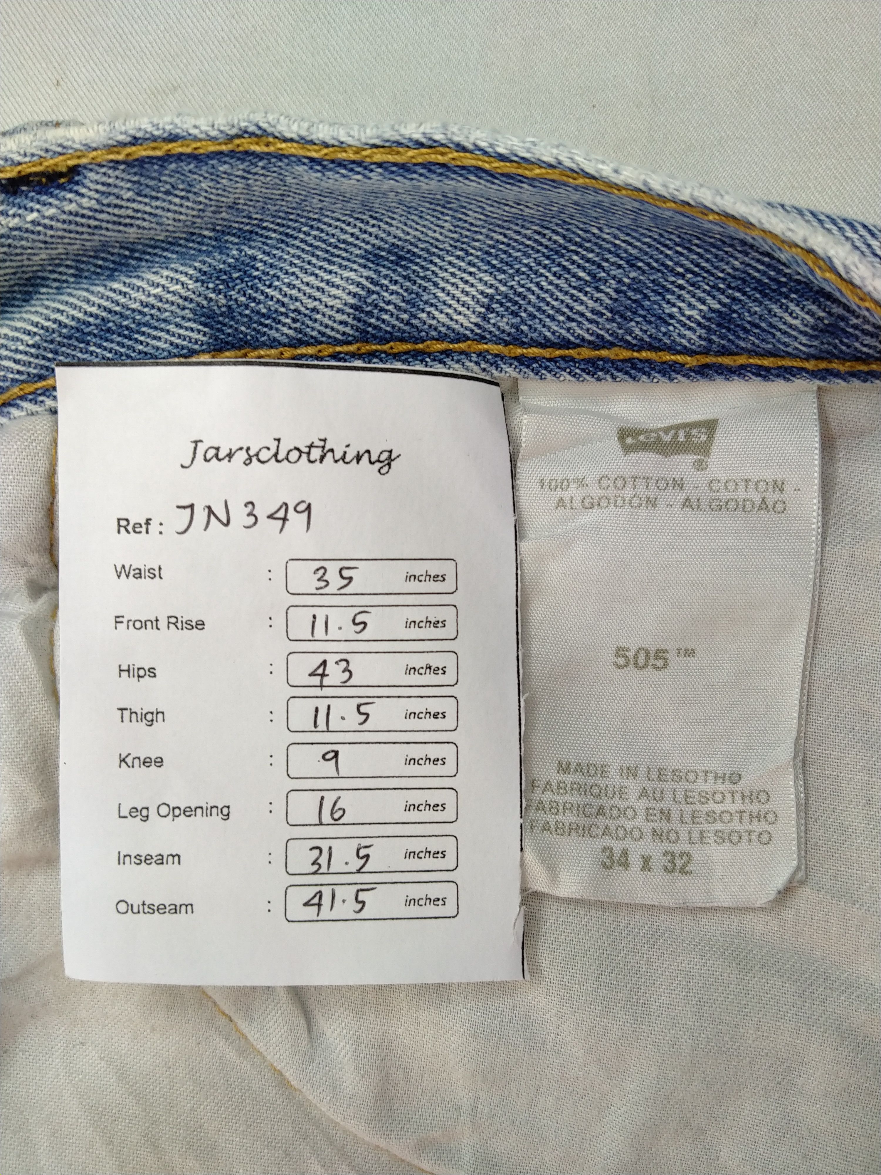 Japanese Brand Light Wash Vintage Levi's 505 35 x 31.5 Denim -JN349 Size US 34 / EU 50 - 10 Thumbnail