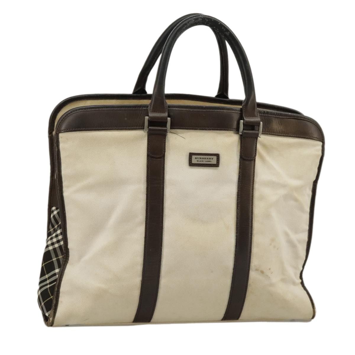 Burberry Burberry Black Label Hand Bag Canvas White Silver Size ONE SIZE - 1 Thumbnail