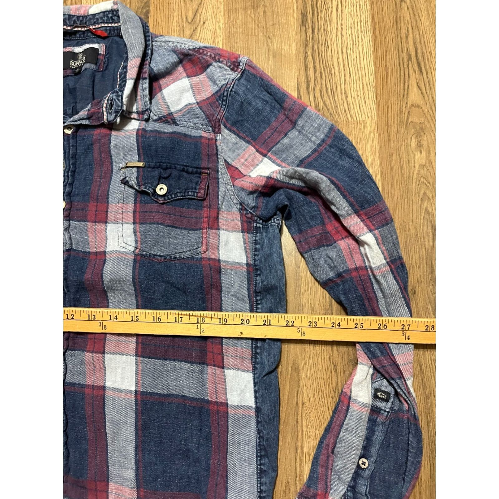 Buffalo David Bitton Buffalo by David Bitton Shirt Men XL Red Blue Plaid Button Up Long Sleeve Size US XL / EU 56 / 4 - 6 Thumbnail