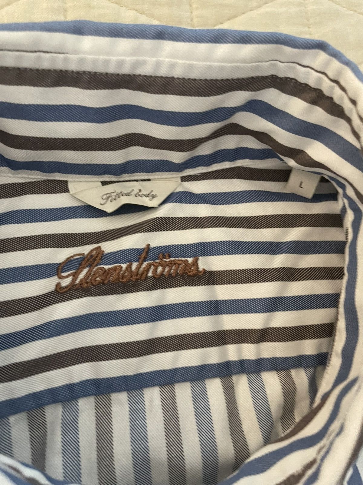 Strenstroms Bold Stripe Cutaway Collar Shirt Size US L / EU 52-54 / 3 - 6 Thumbnail