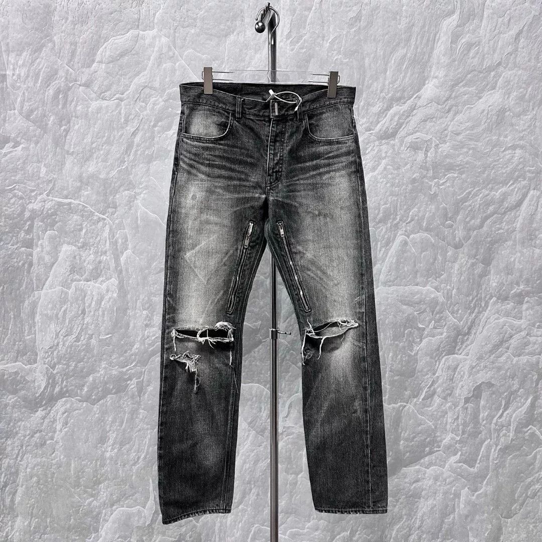 Givenchy Givenchy Distressed Zip Decorative Jeans Size 31 Size US 31 - 1 Thumbnail